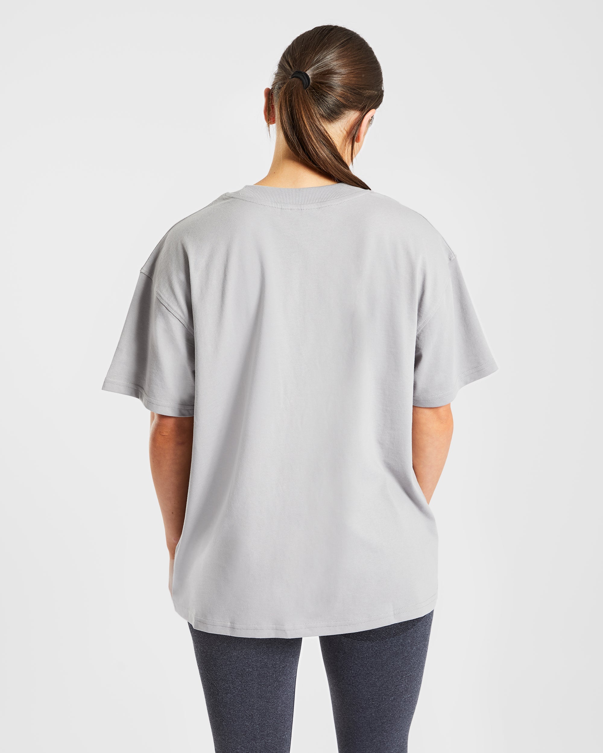 Lifting My Best Life Oversized T Shirt - Grau