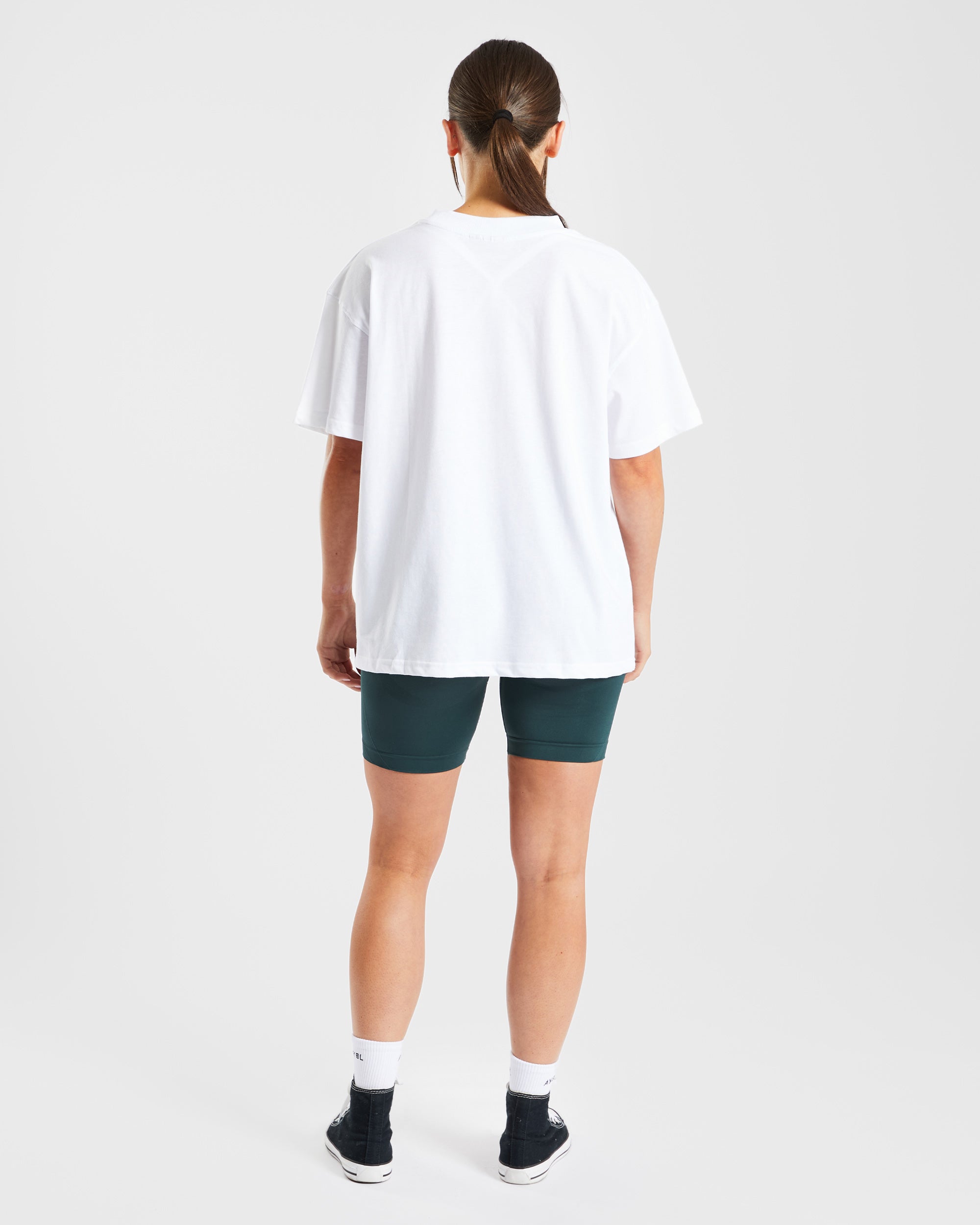 Lifting My Best Life Oversized T Shirt - Weiß