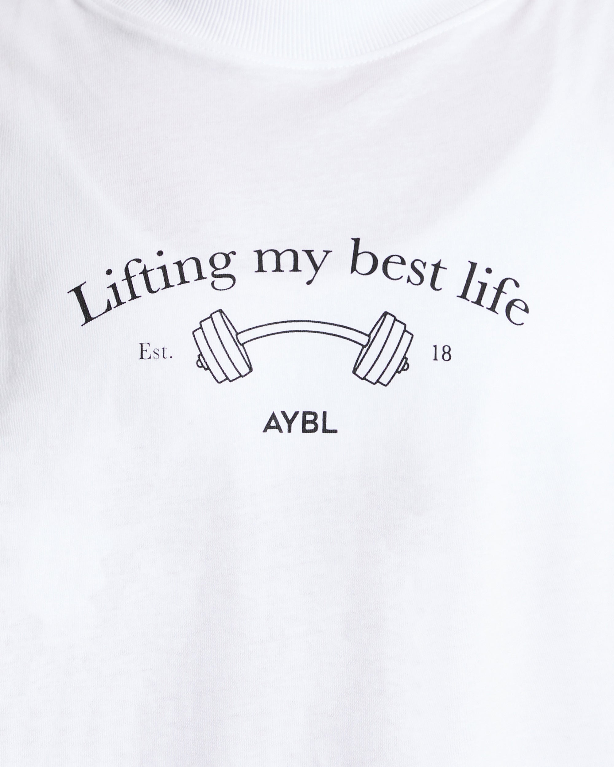 Lifting My Best Life Oversized T Shirt - Weiß