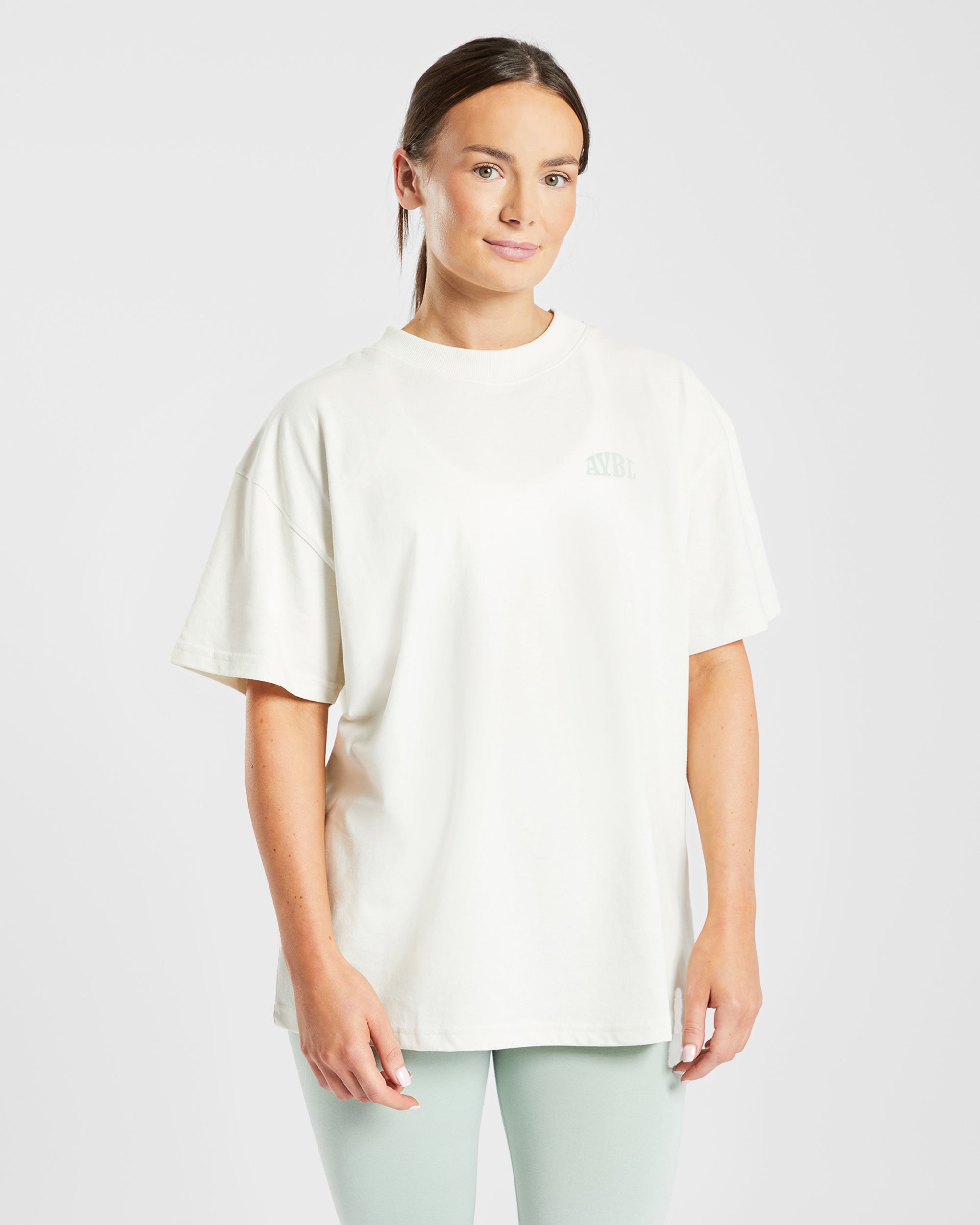 Mind Over Matter Oversized T Shirt - Beige/Grün