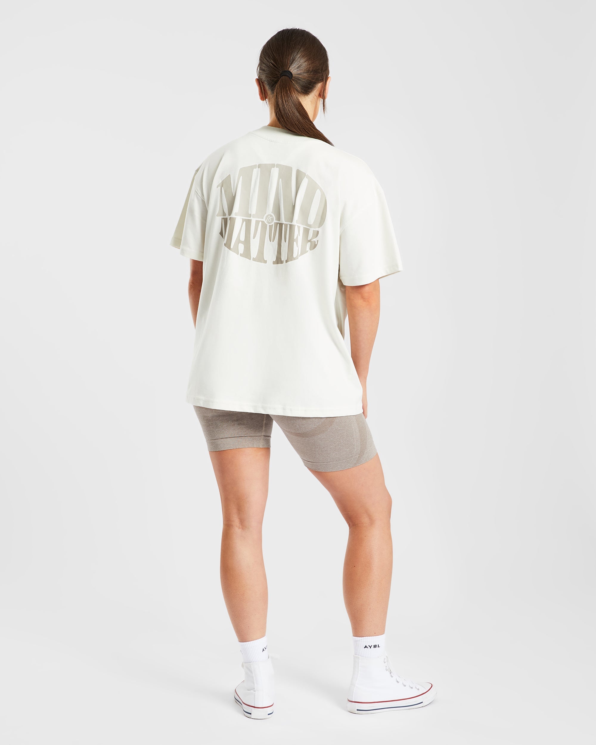 Mind Over Matter Oversized T Shirt - Beige/Braun