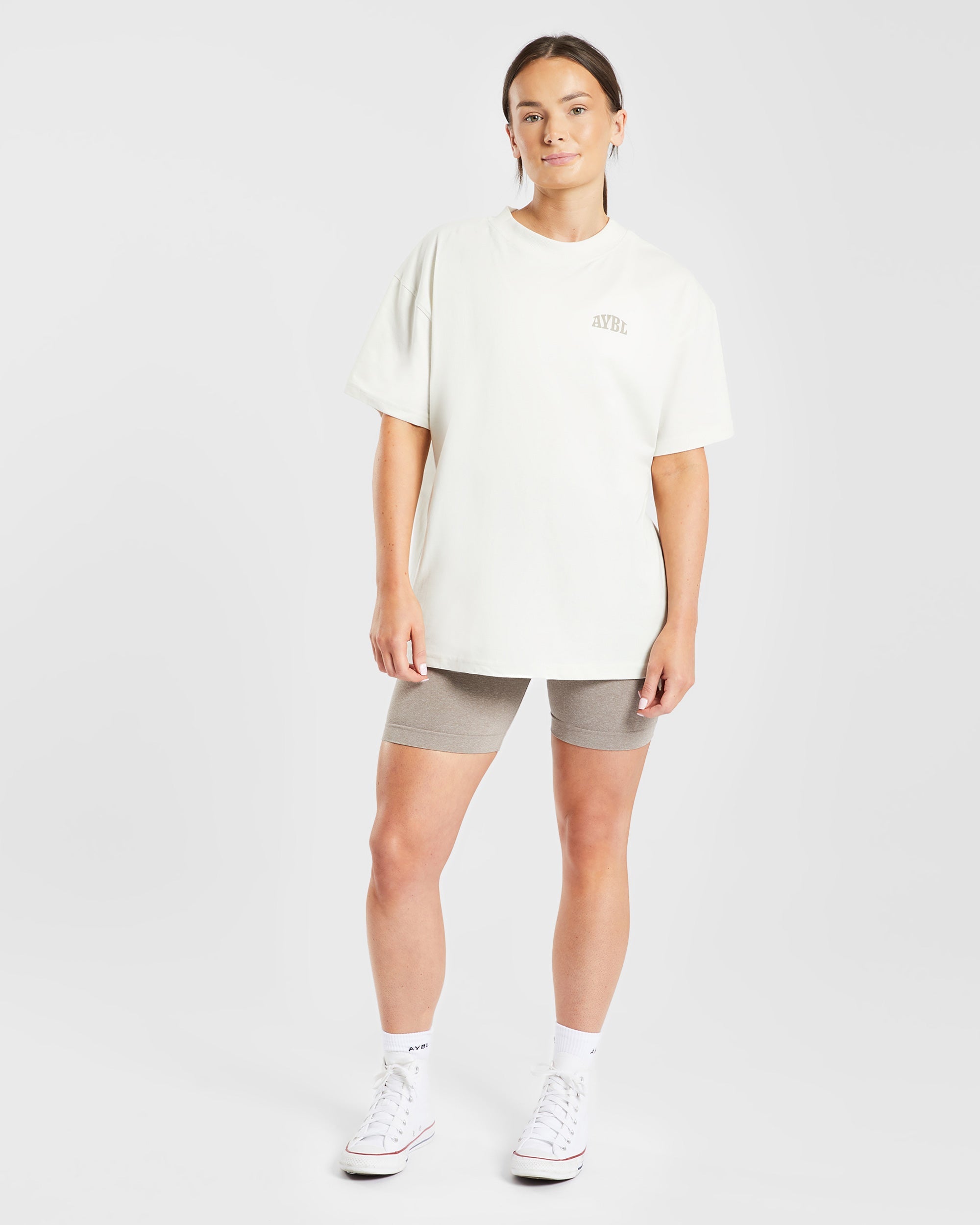 Mind Over Matter Oversized T Shirt - Beige/Braun