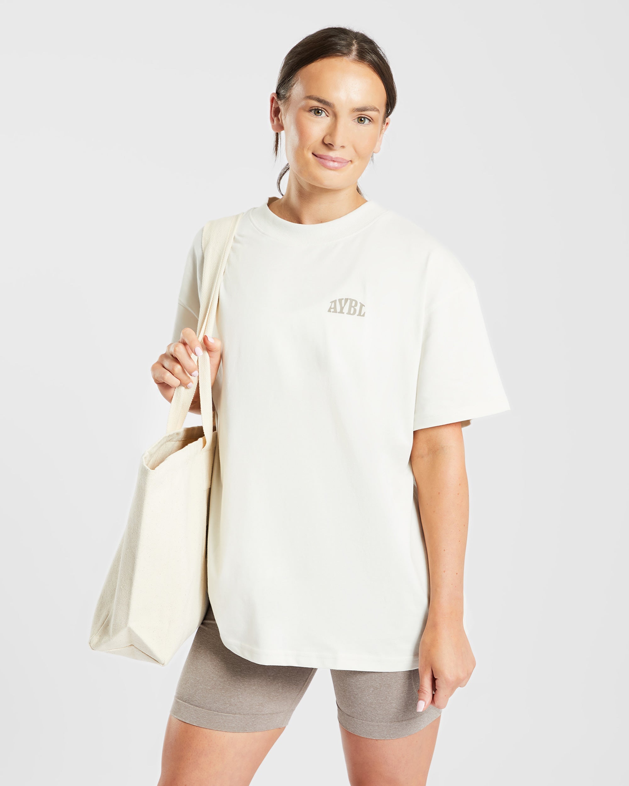 Mind Over Matter Oversized T Shirt - Beige/Braun