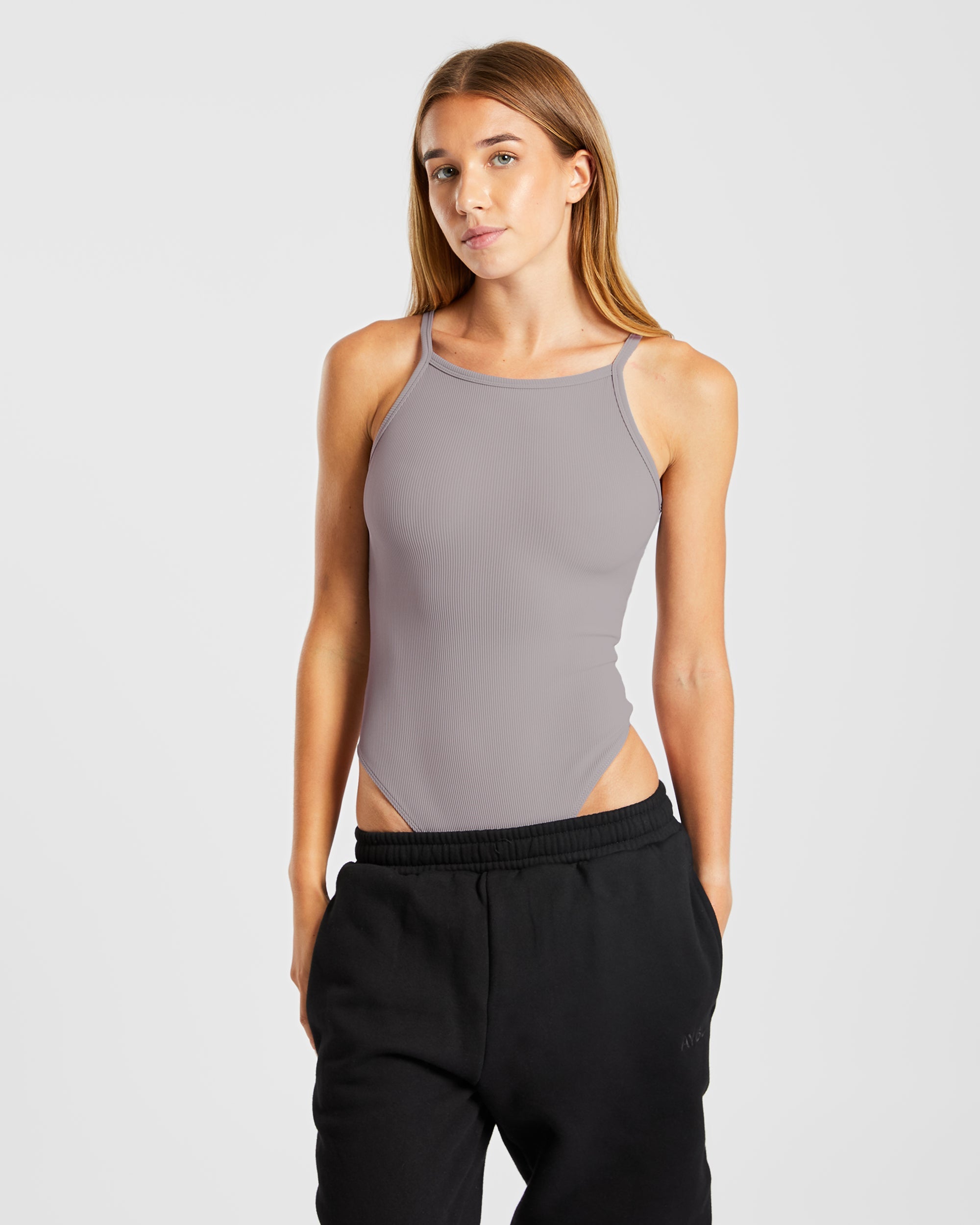 Sculpt Ribbed Bodysuit - Fog Grau