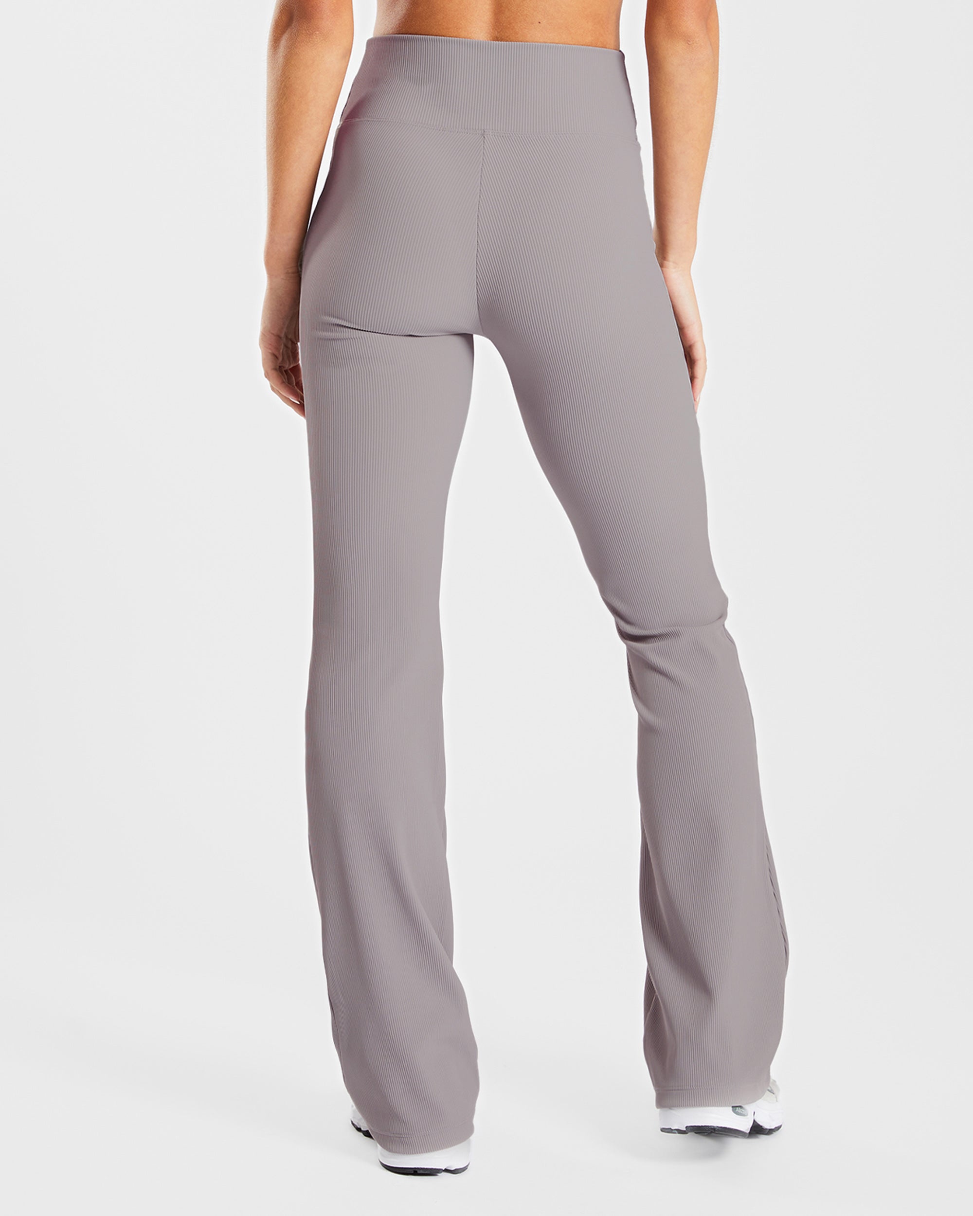 Sculpt Ribbed Flared Leggings - Fog Grau