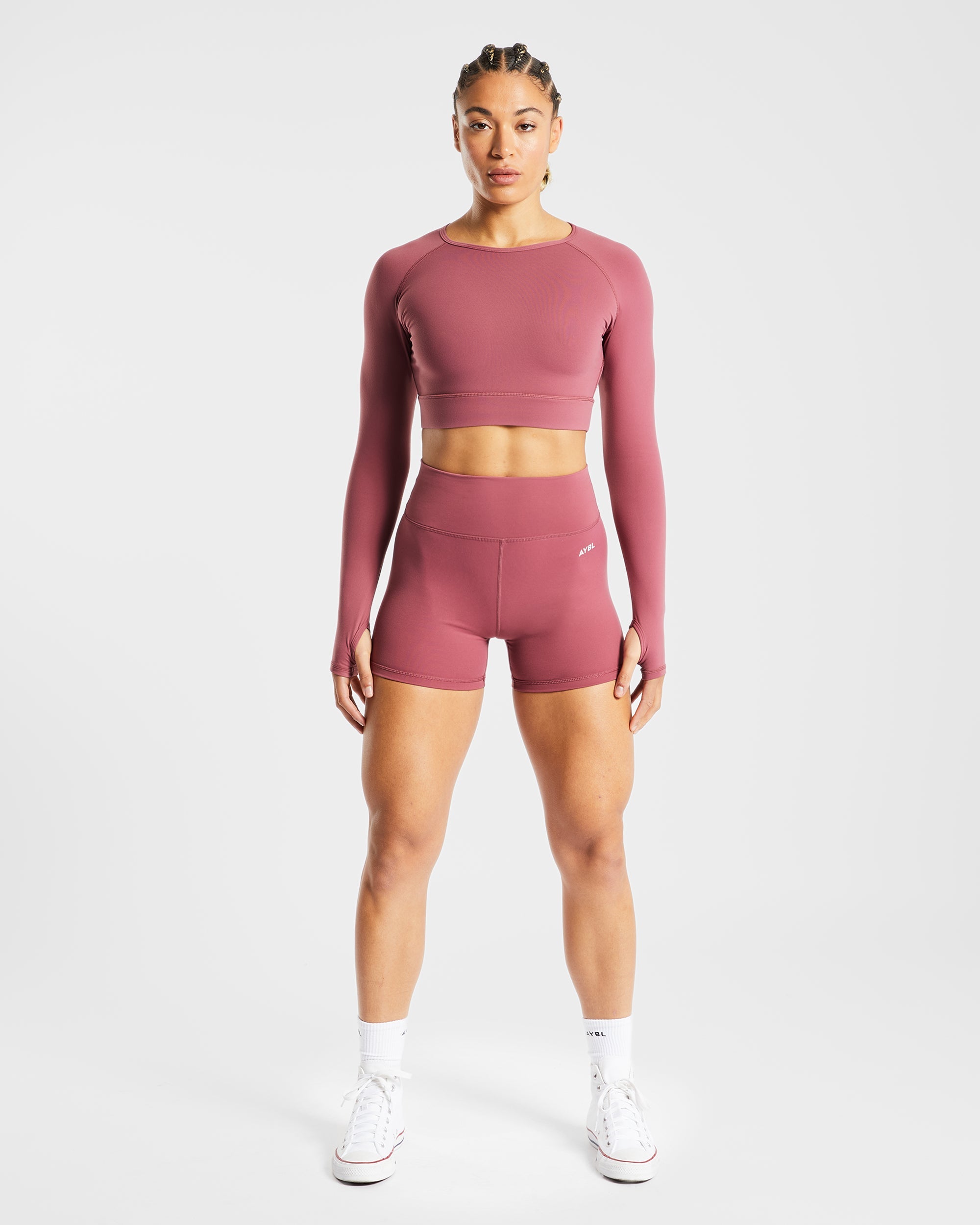 Core Long Sleeve Crop Top - Brick Rot
