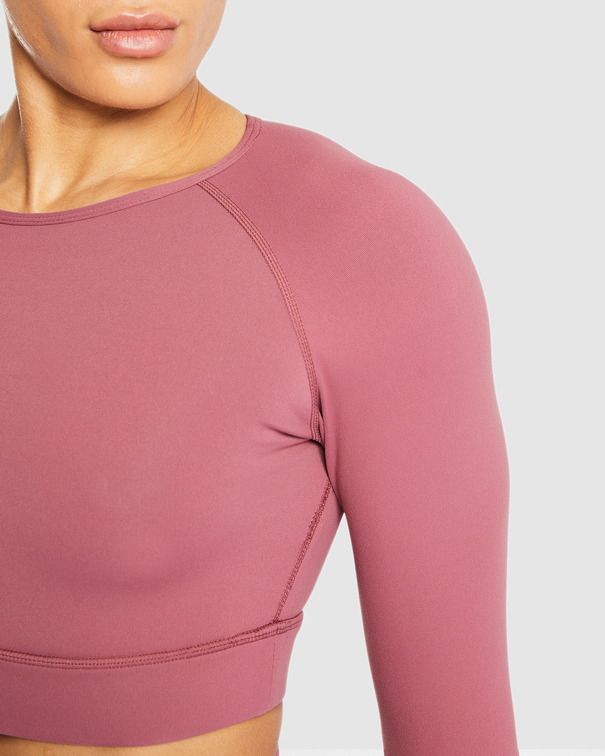 Core Long Sleeve Crop Top - Brick Rot