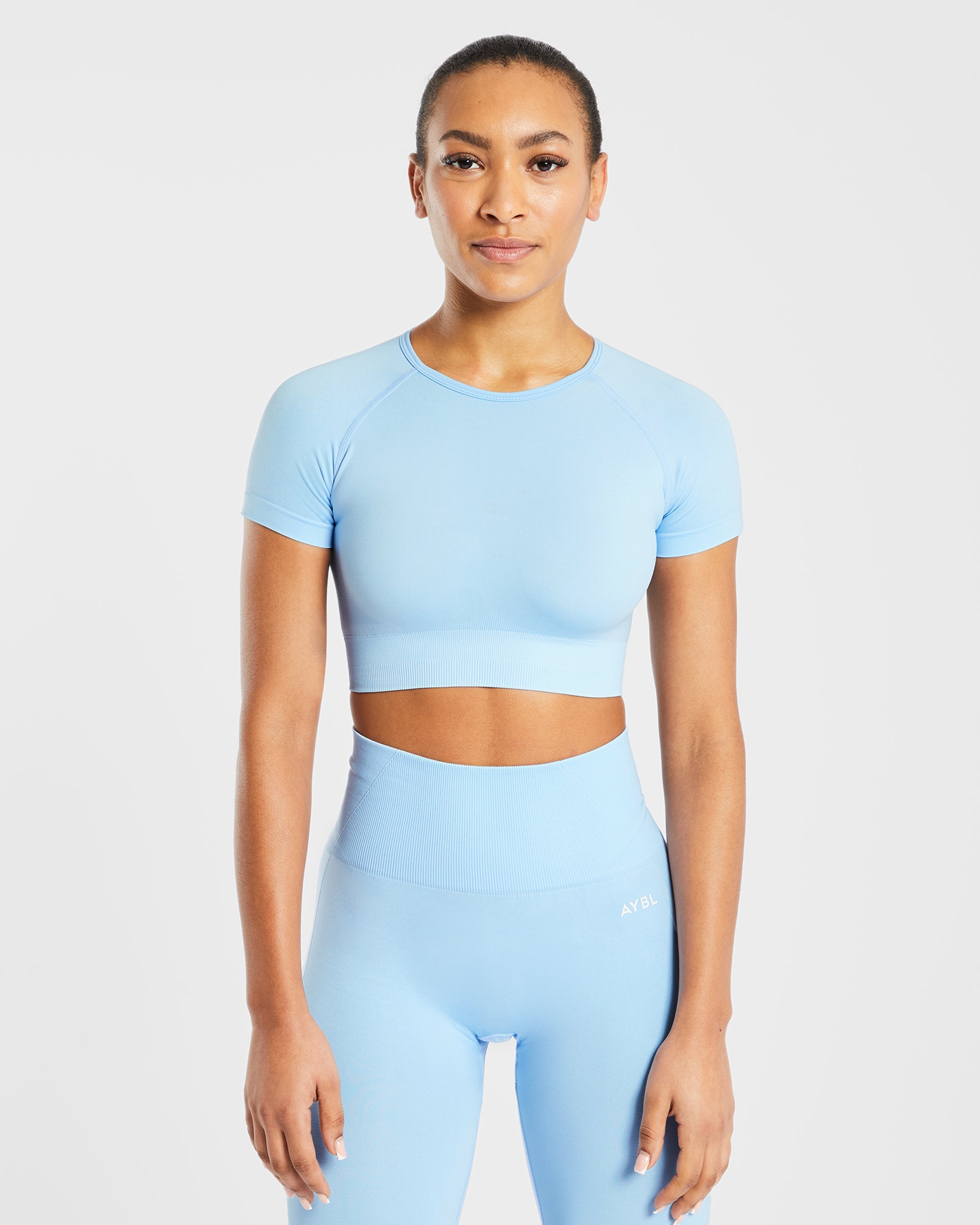 Empower Seamless Crop Top - Sky Blau