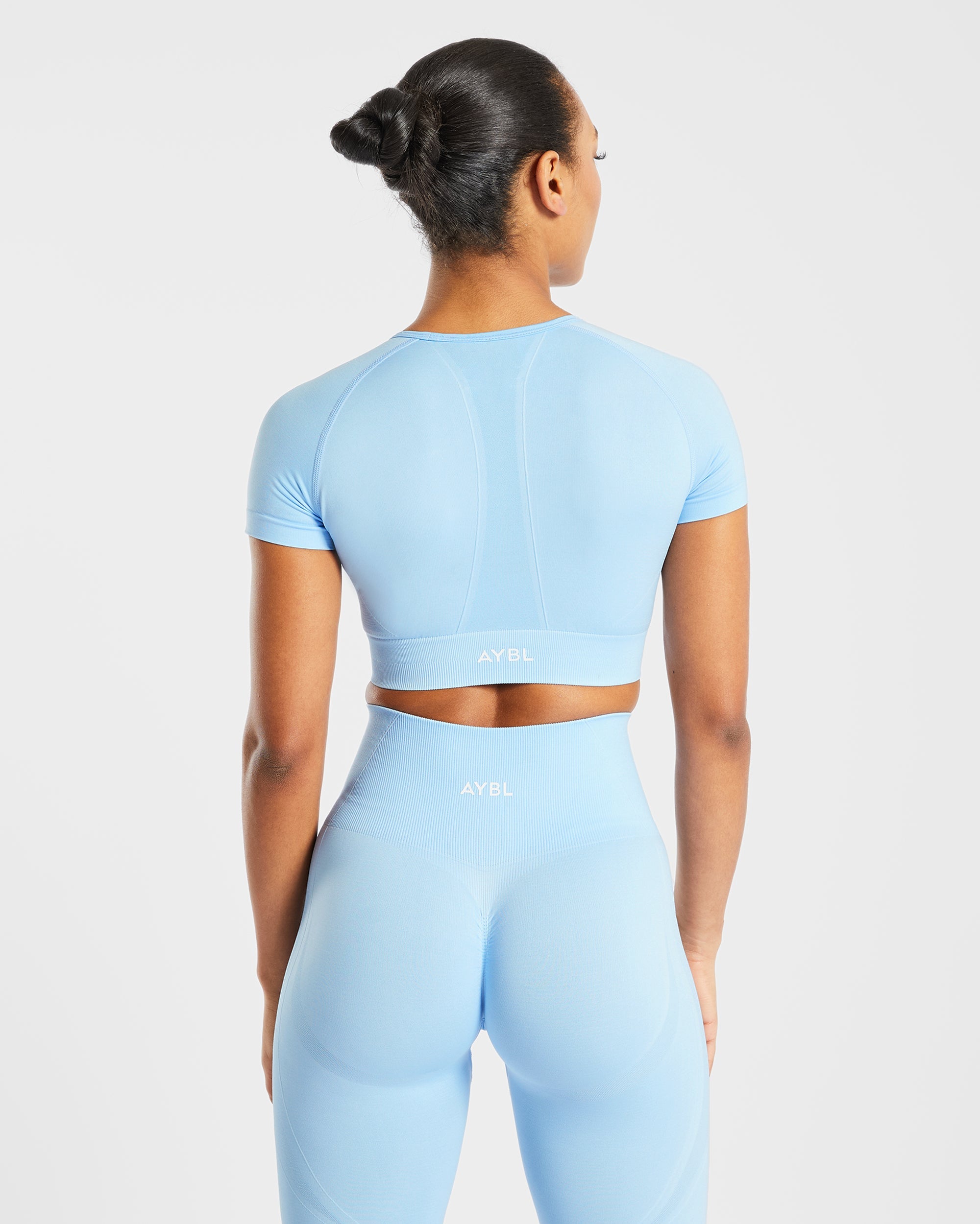 Empower Seamless Crop Top - Sky Blau