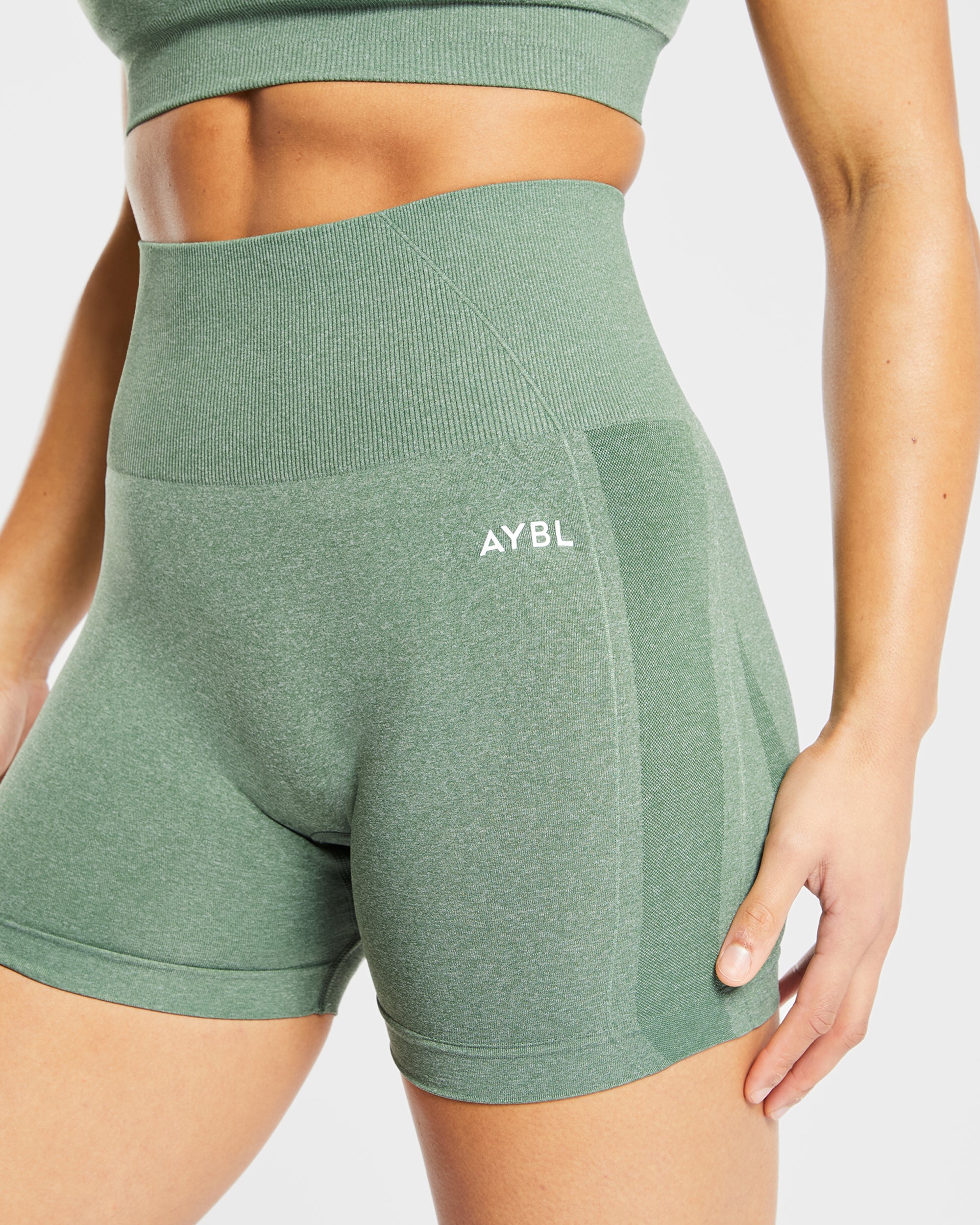 Empower Seamless Shorts - Olive Marl