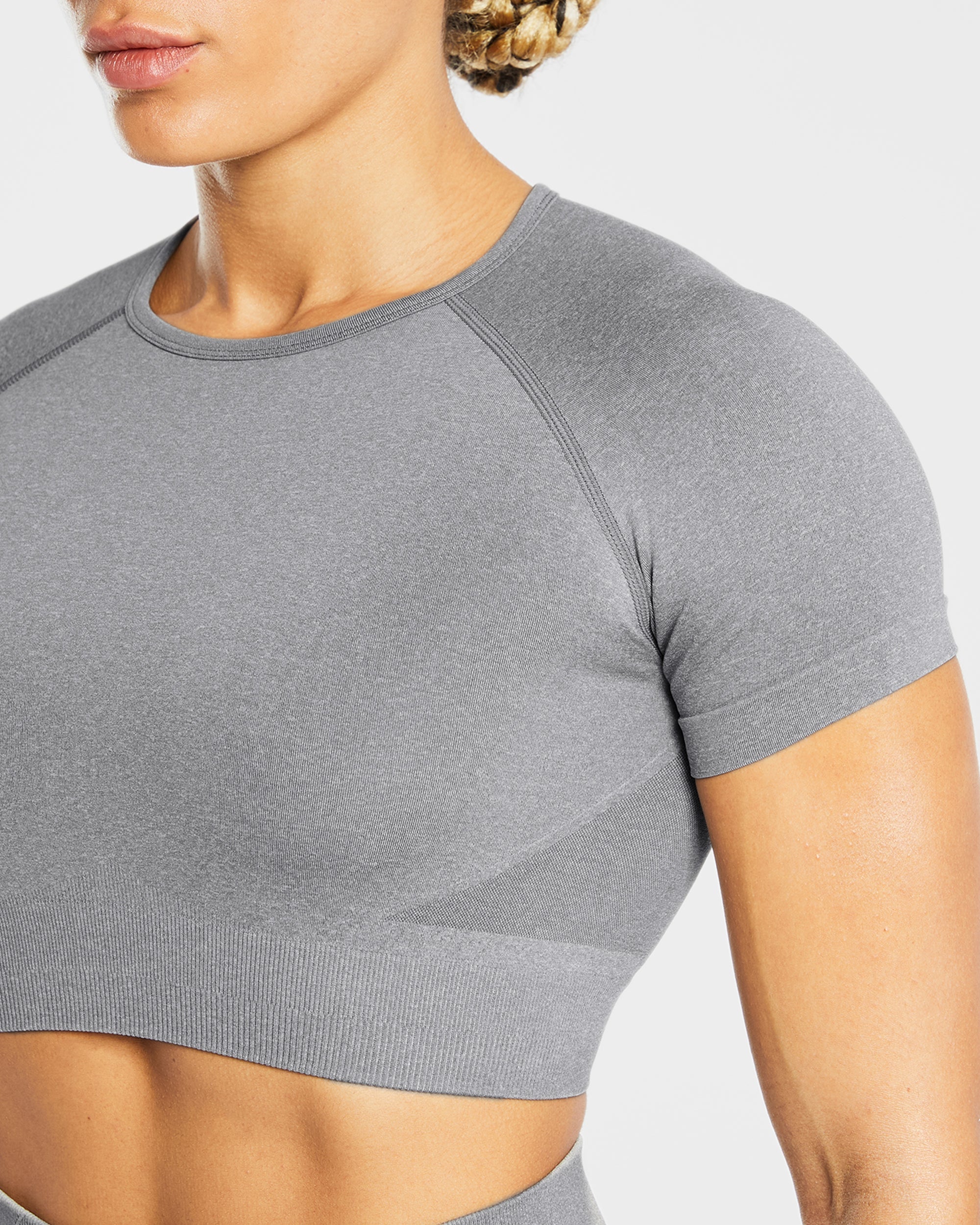 Empower Seamless Crop Top - Grau Marl