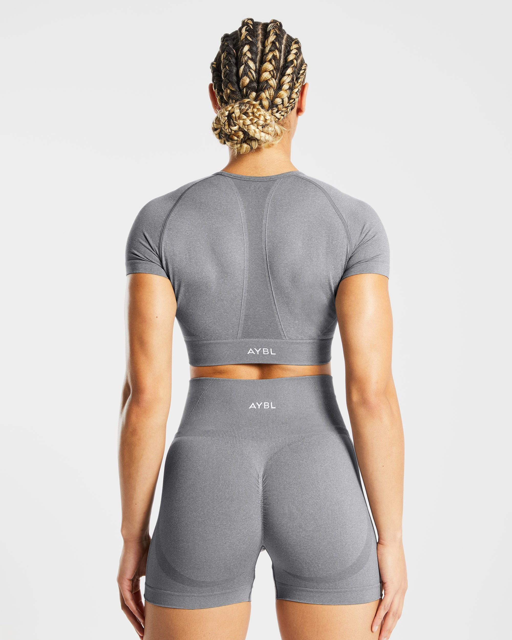 Empower Seamless Crop Top - Grau Marl