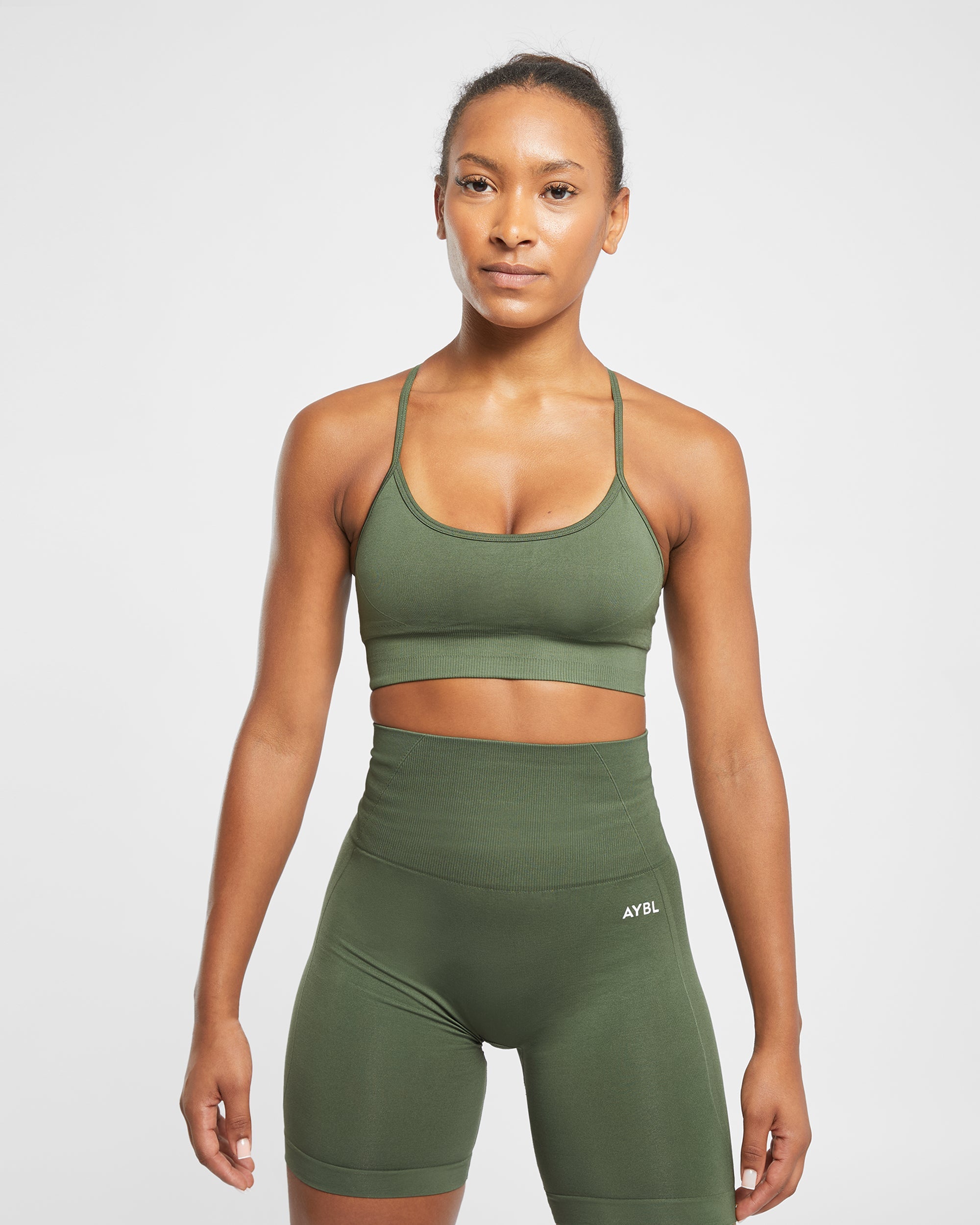 Empower Seamless Sports Bra - Khaki Grün