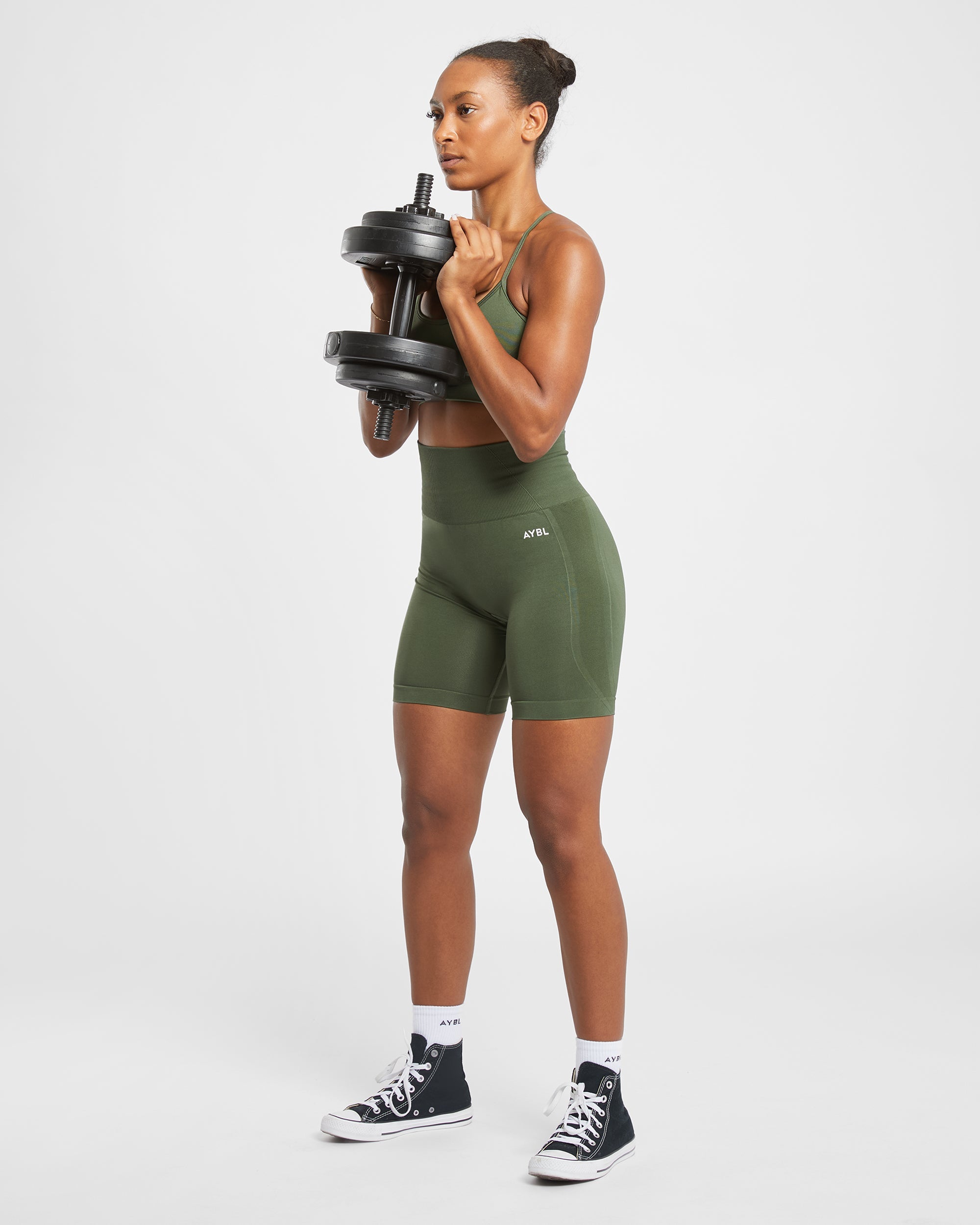 Empower Seamless Cycling Shorts - Khaki Grün