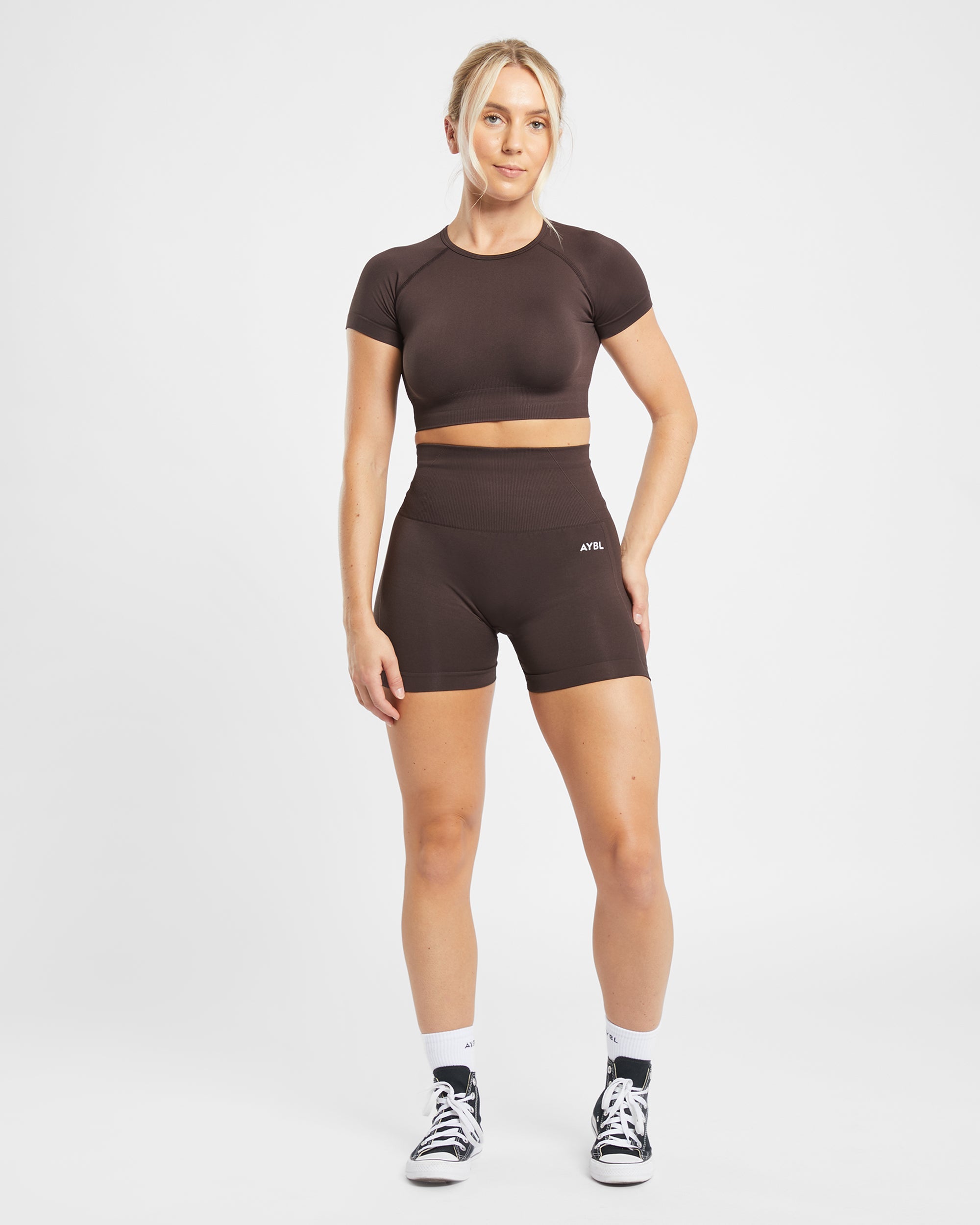 Empower Seamless Crop Top - Cocoa Braun