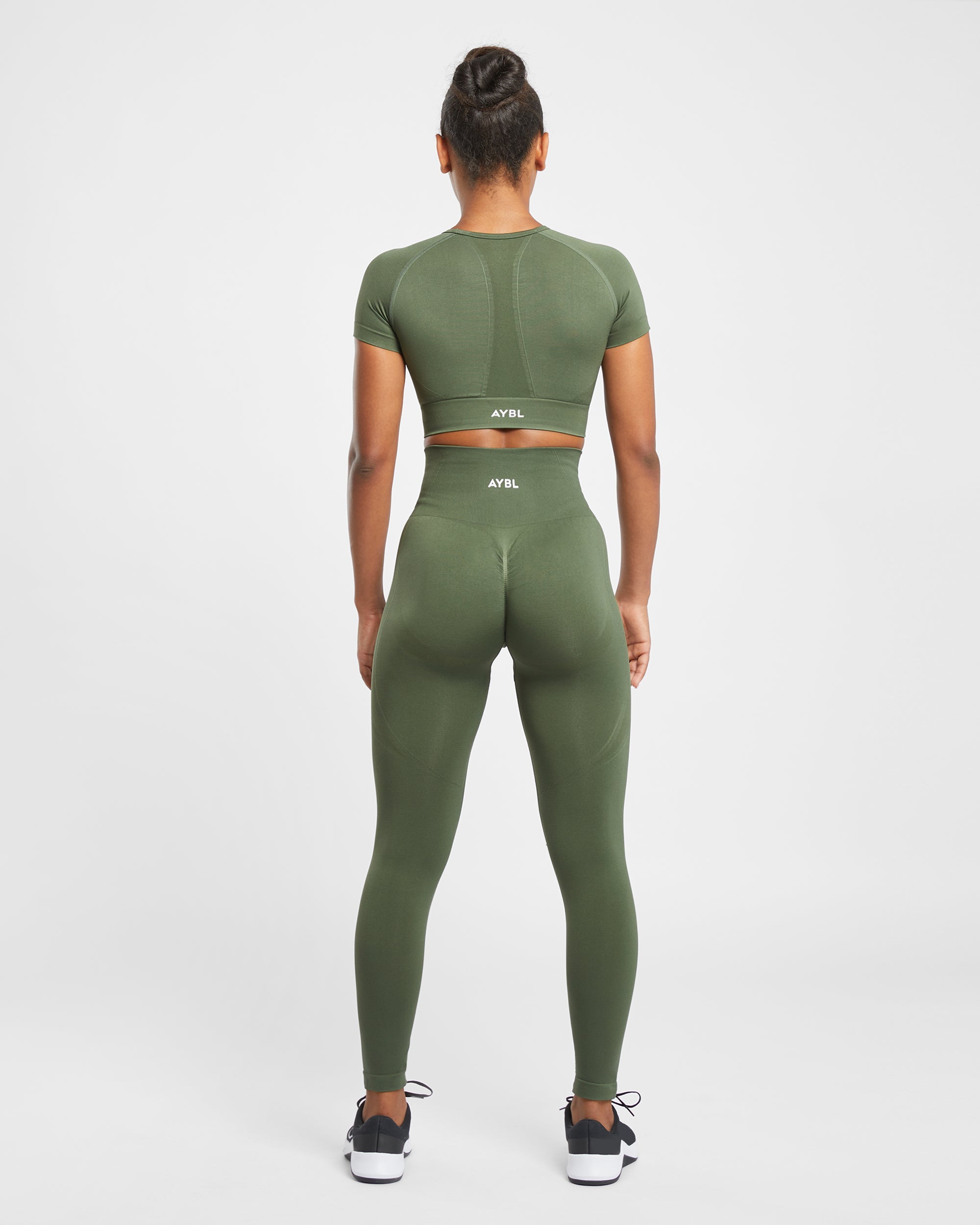 Empower Seamless Crop Top - Khaki Grün