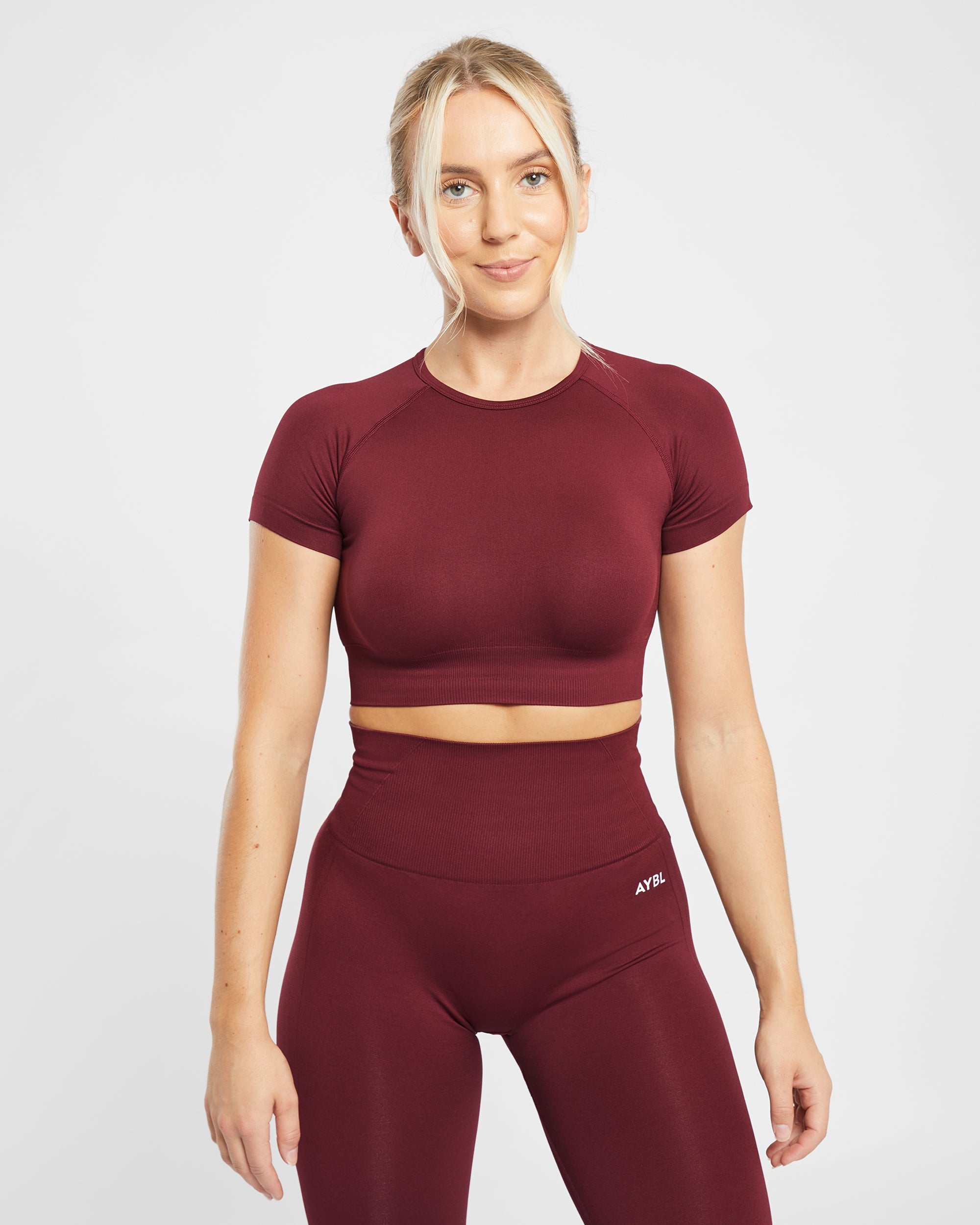 Empower Seamless Crop Top - Rot Wine