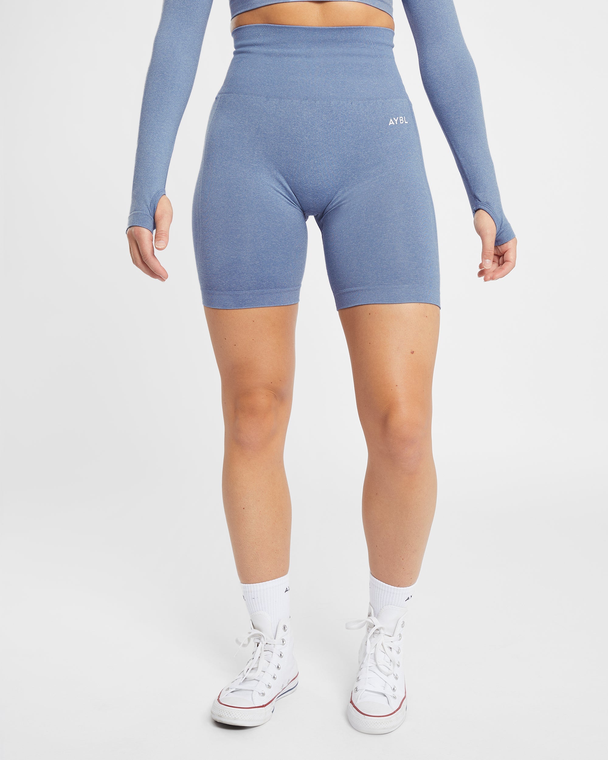 Empower Seamless Cycling Shorts - Blau Marl