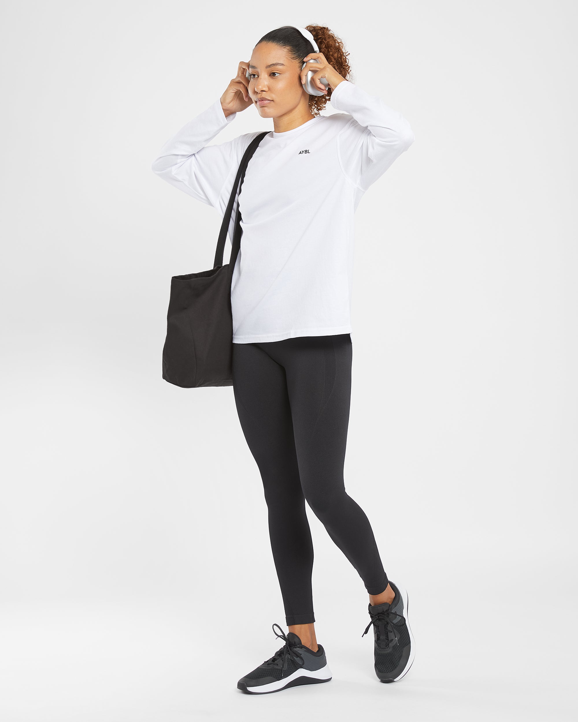 Essential Oversized Long Sleeve T Shirt - Weiß