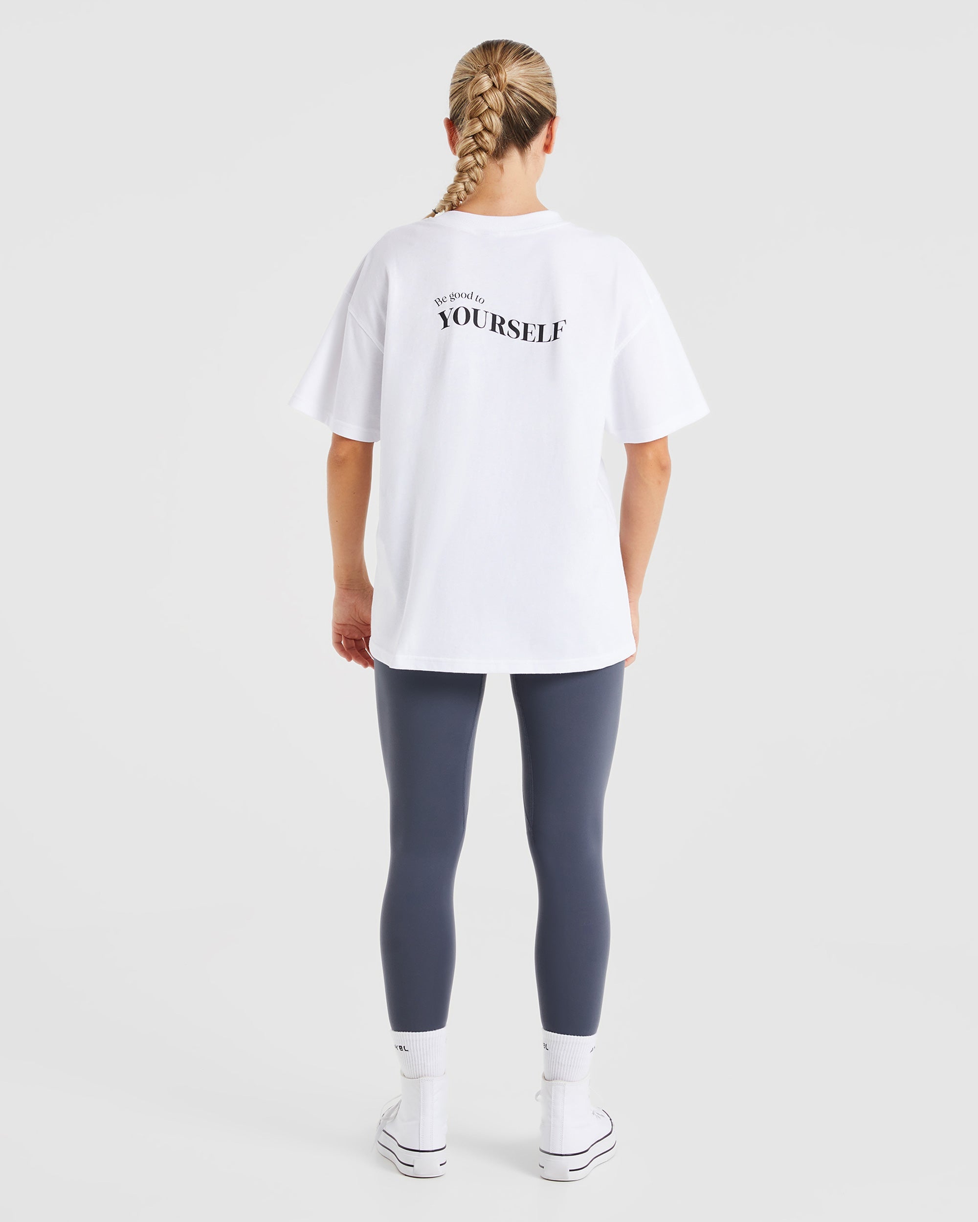 Be Good To Yourself Oversized T Shirt - Weiß