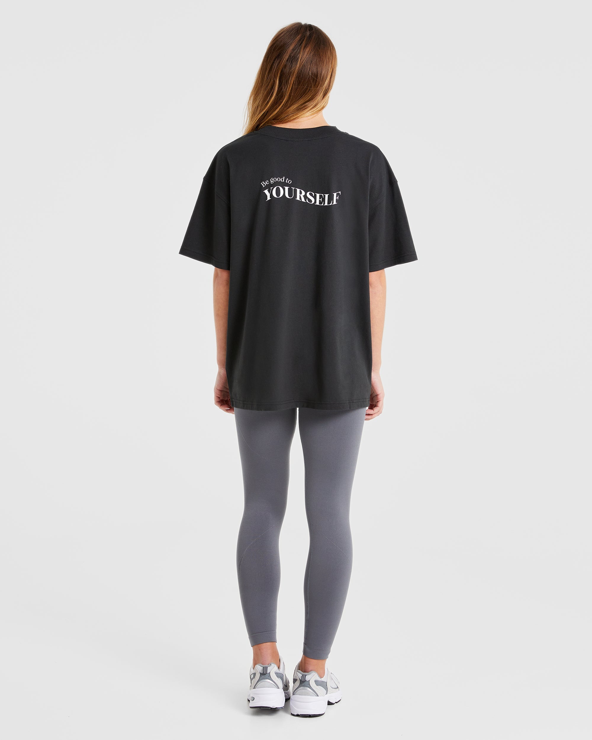 Be Good To Yourself Oversized T Shirt - Schwarz