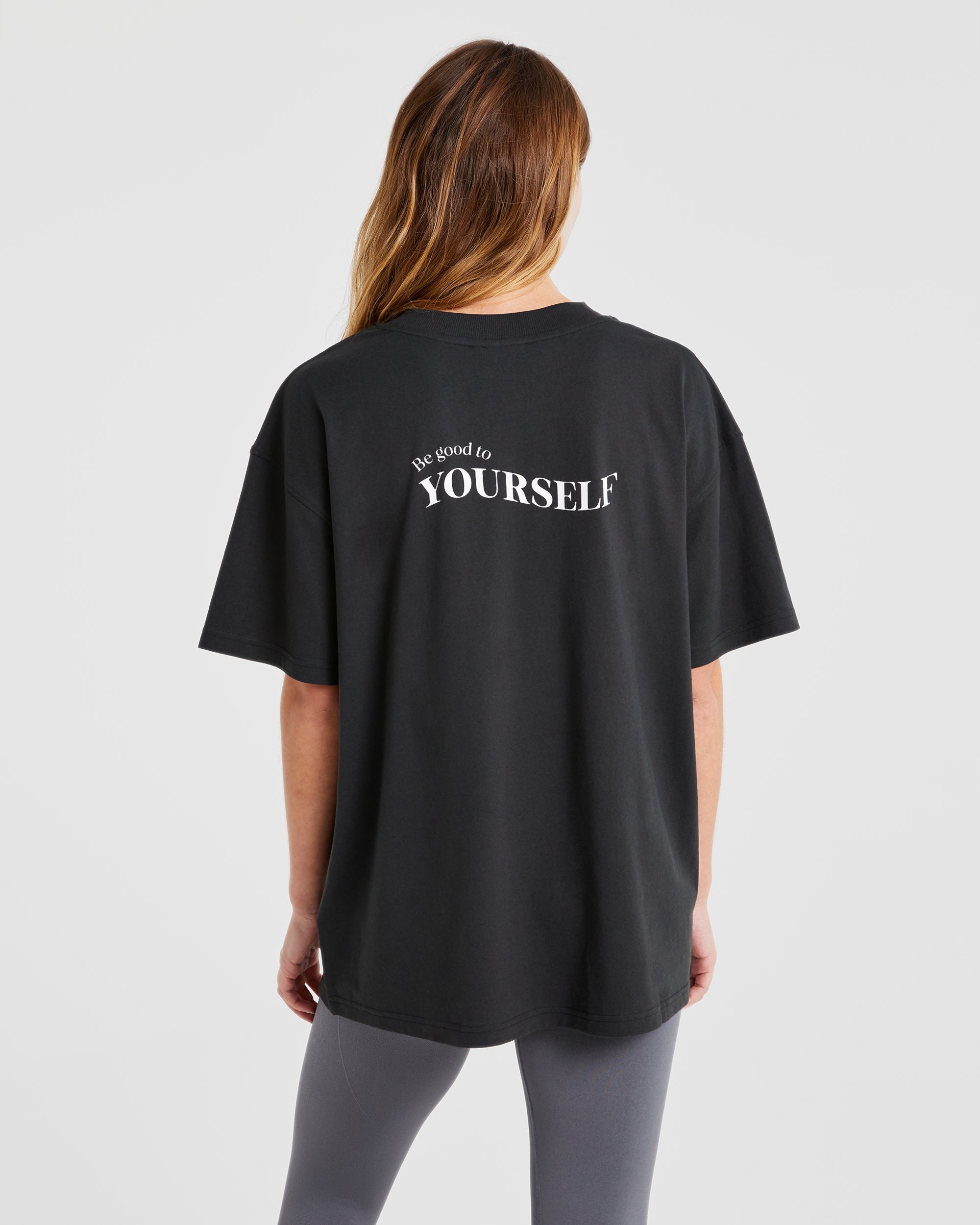 Be Good To Yourself Oversized T Shirt - Schwarz