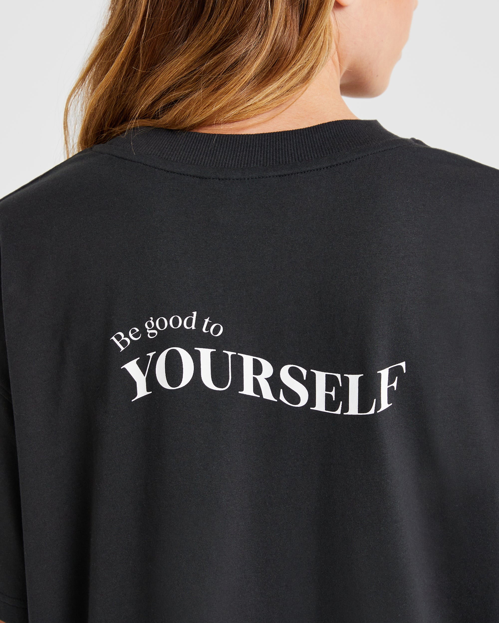 Be Good To Yourself Oversized T Shirt - Schwarz