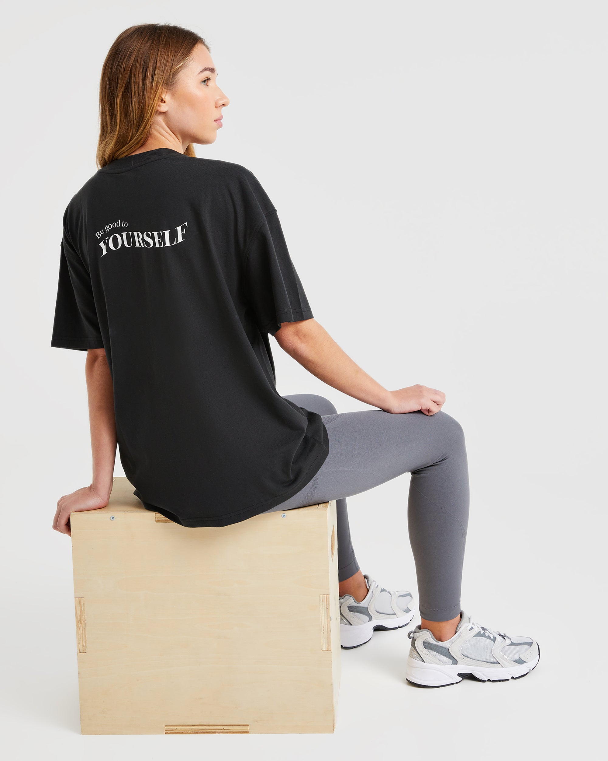 Be Good To Yourself Oversized T Shirt - Schwarz