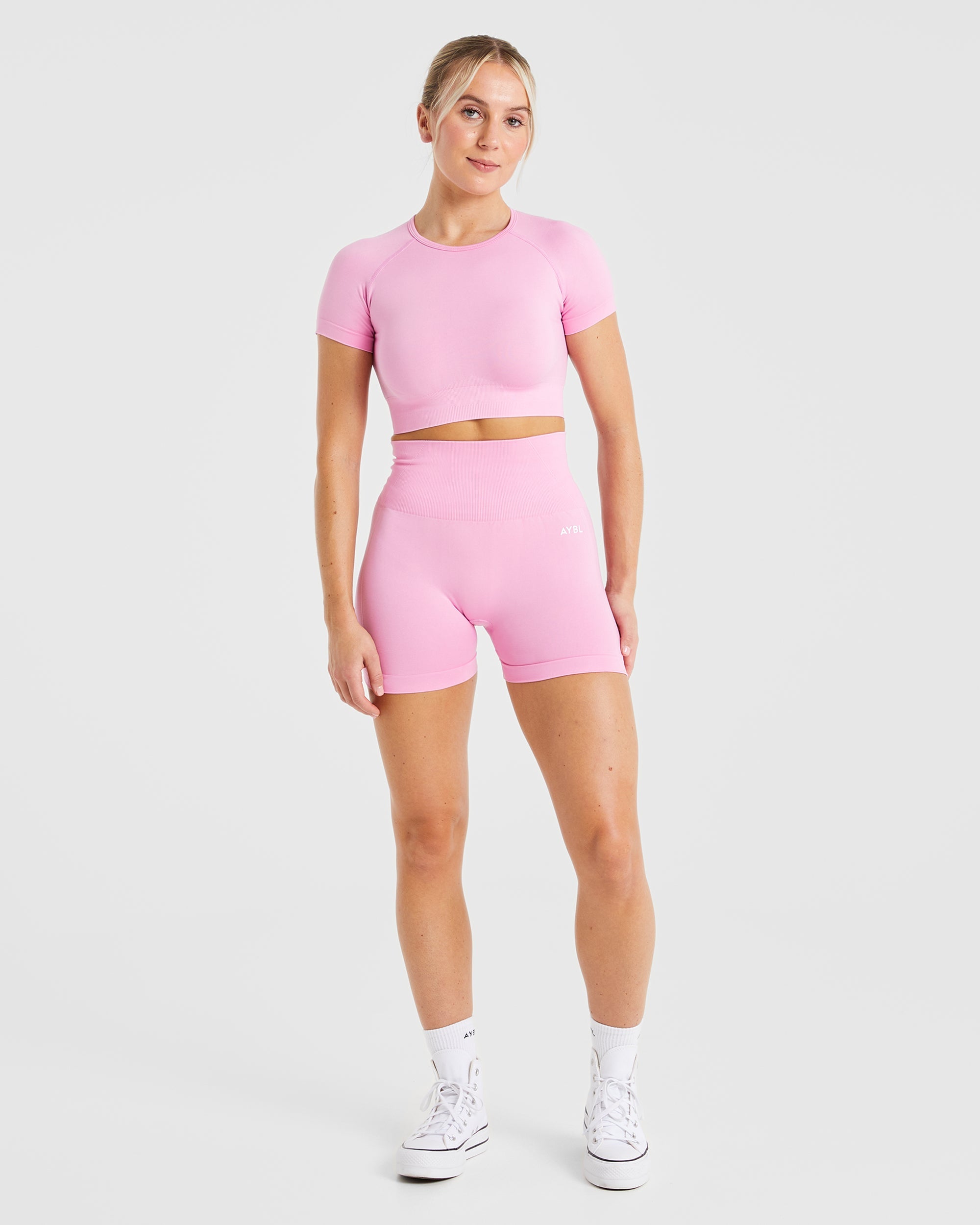 Empower Seamless Crop Top - Baby Rosa