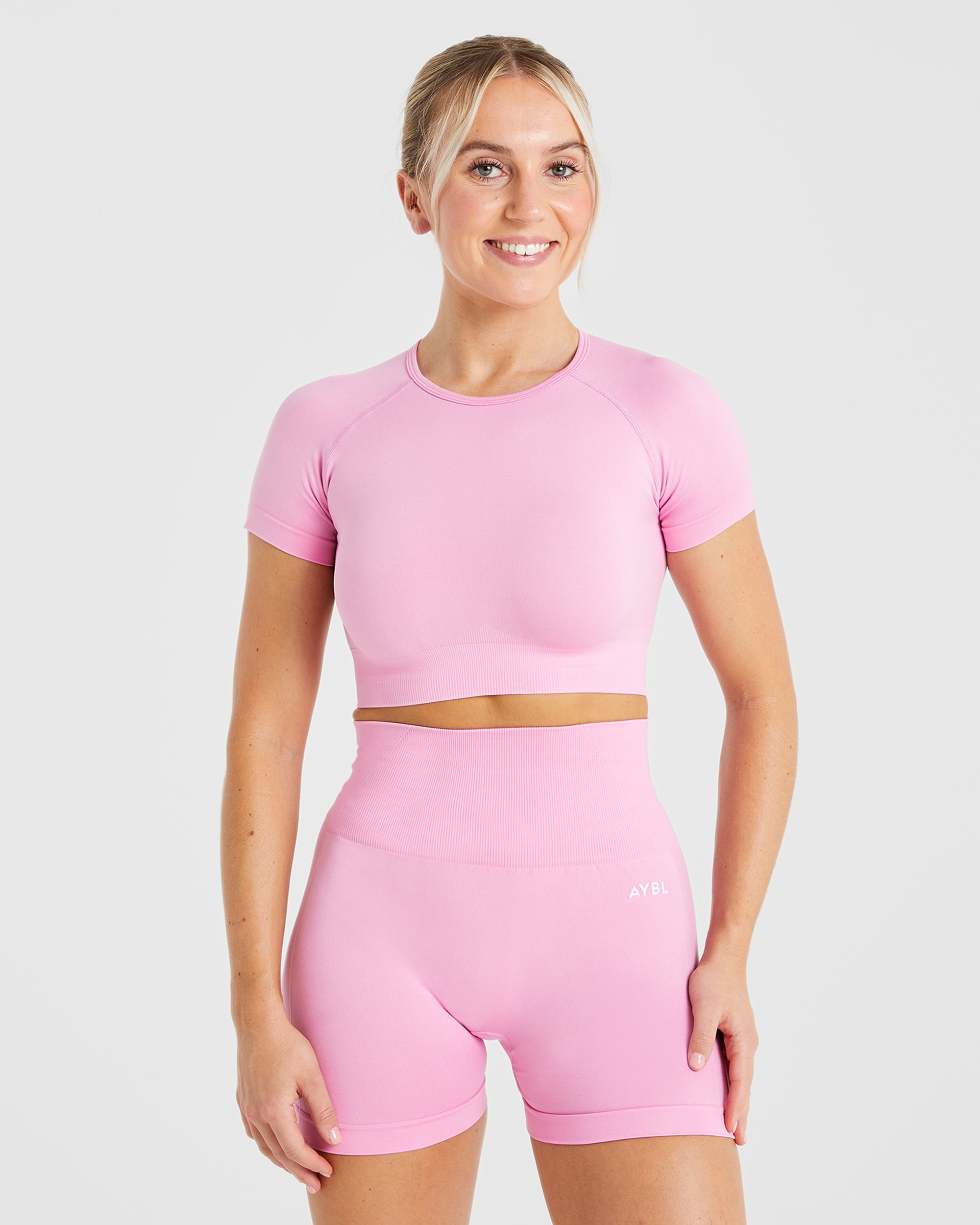 Empower Seamless Crop Top - Baby Rosa