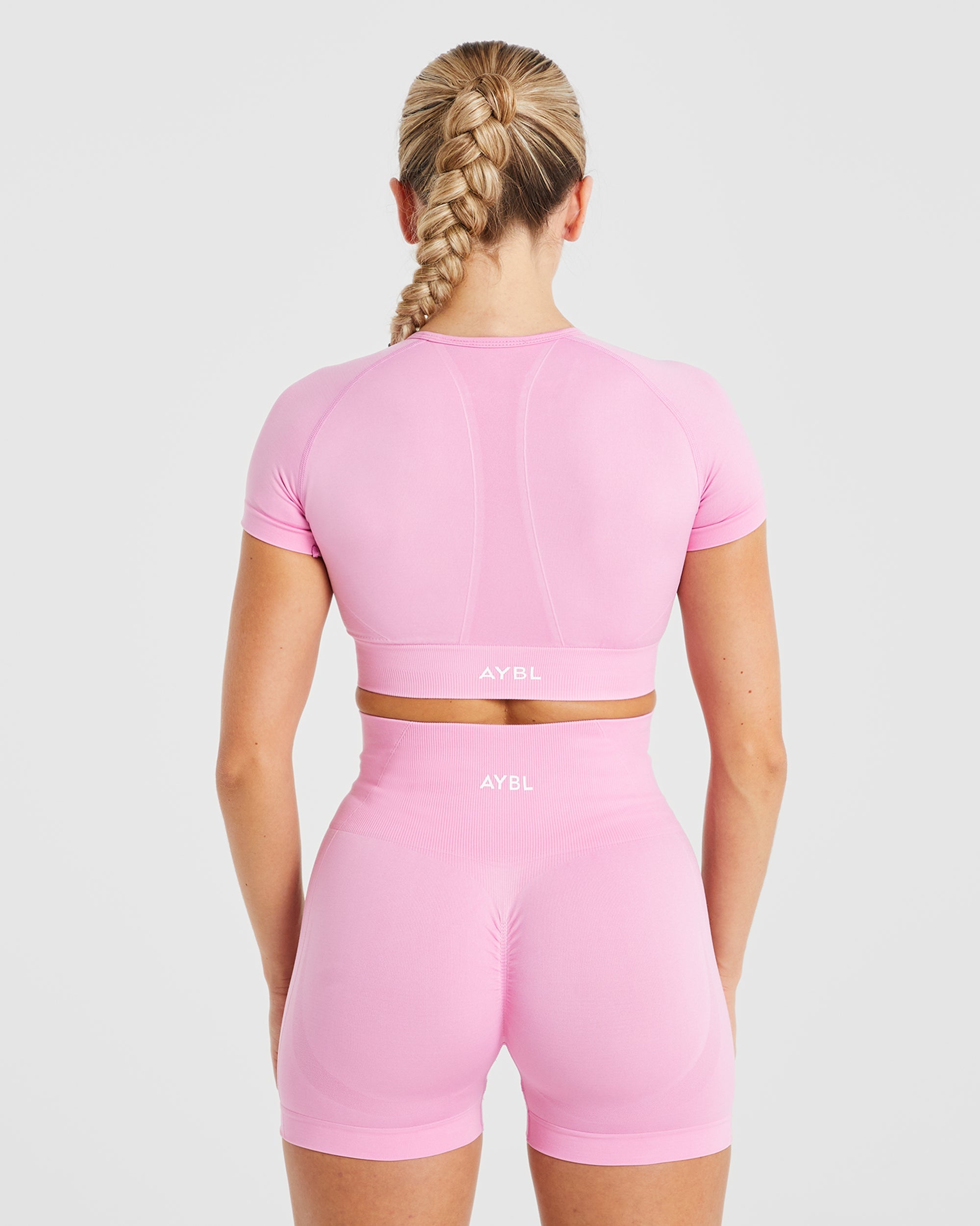 Empower Seamless Crop Top - Baby Rosa