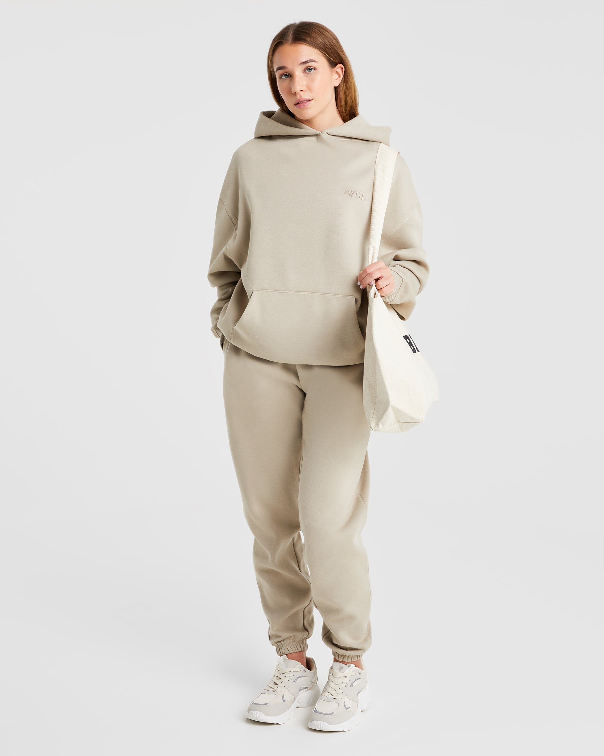 Premium Oversized Hoodie - Light Taupe