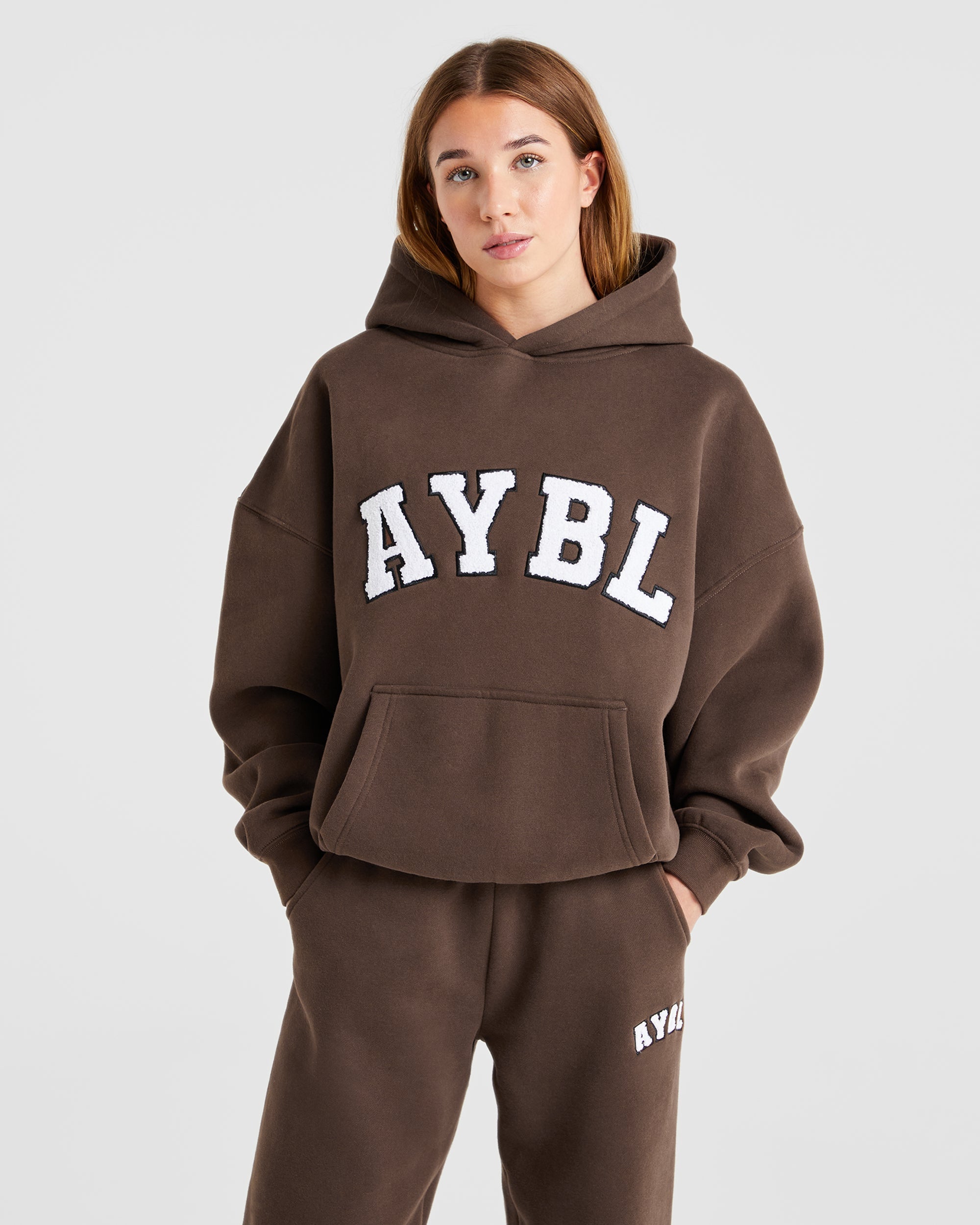 Varsity Oversized Hoodie - Braun