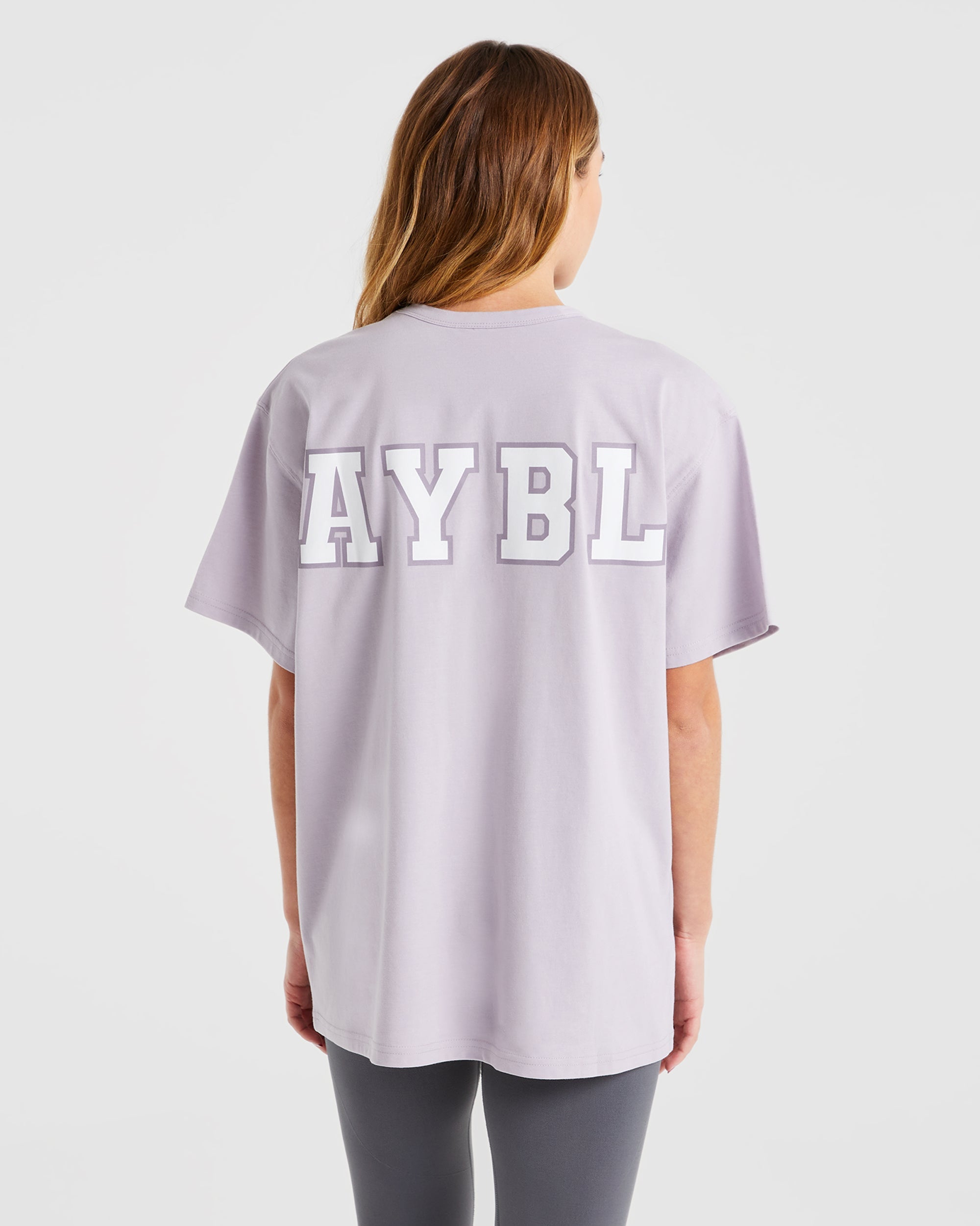 Varsity Statement Oversized T Shirt - Lila
