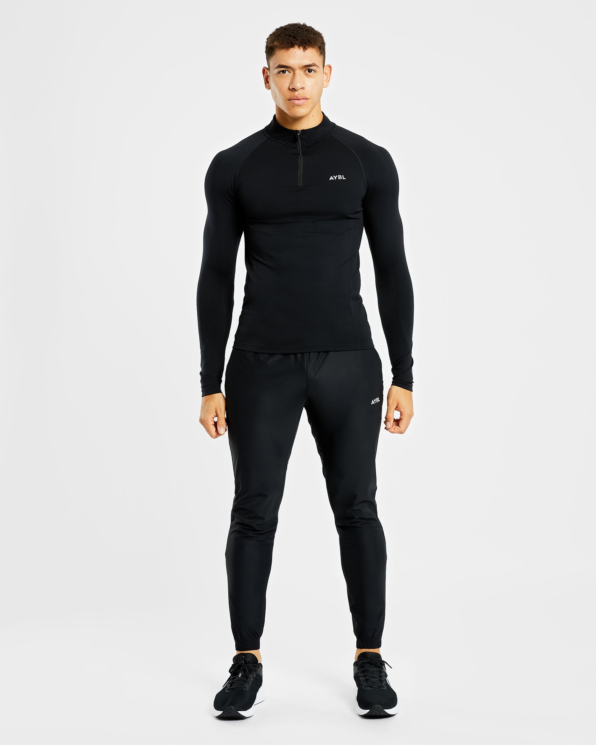 Essential Seamless 1/4 Zip Pullover - Schwarz