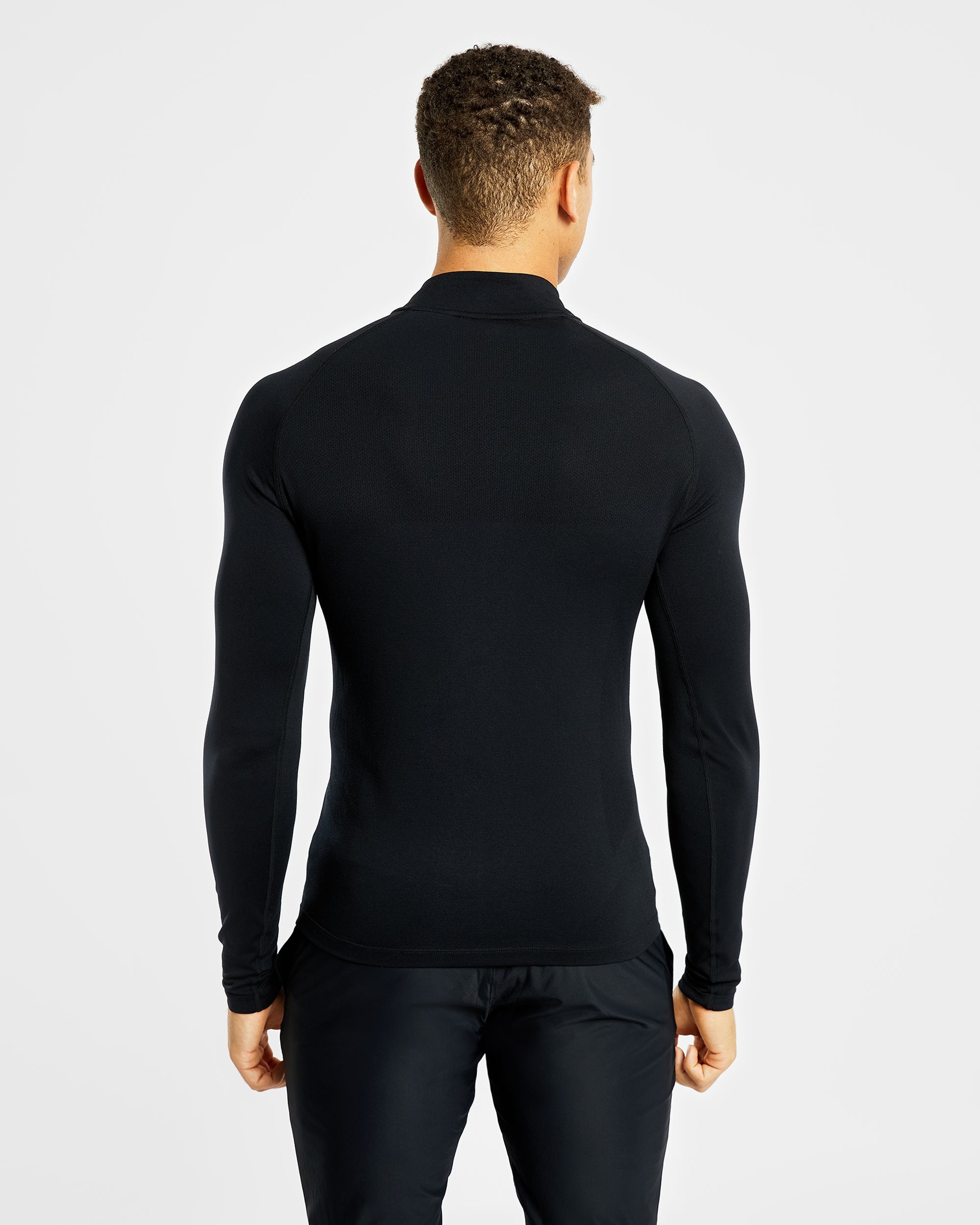 Essential Seamless 1/4 Zip Pullover - Schwarz