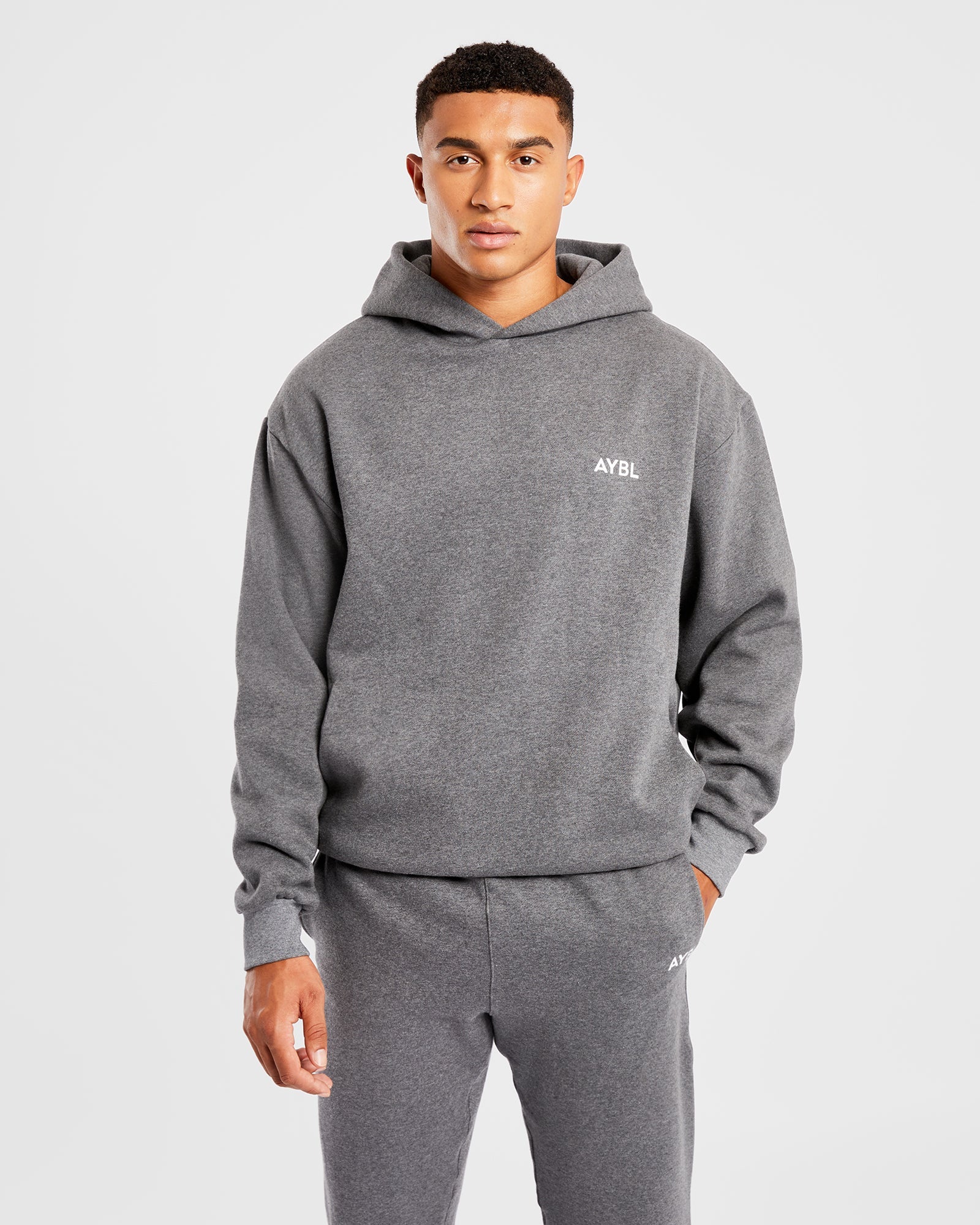 Essential Oversized Hoodie - Charcoal Marl