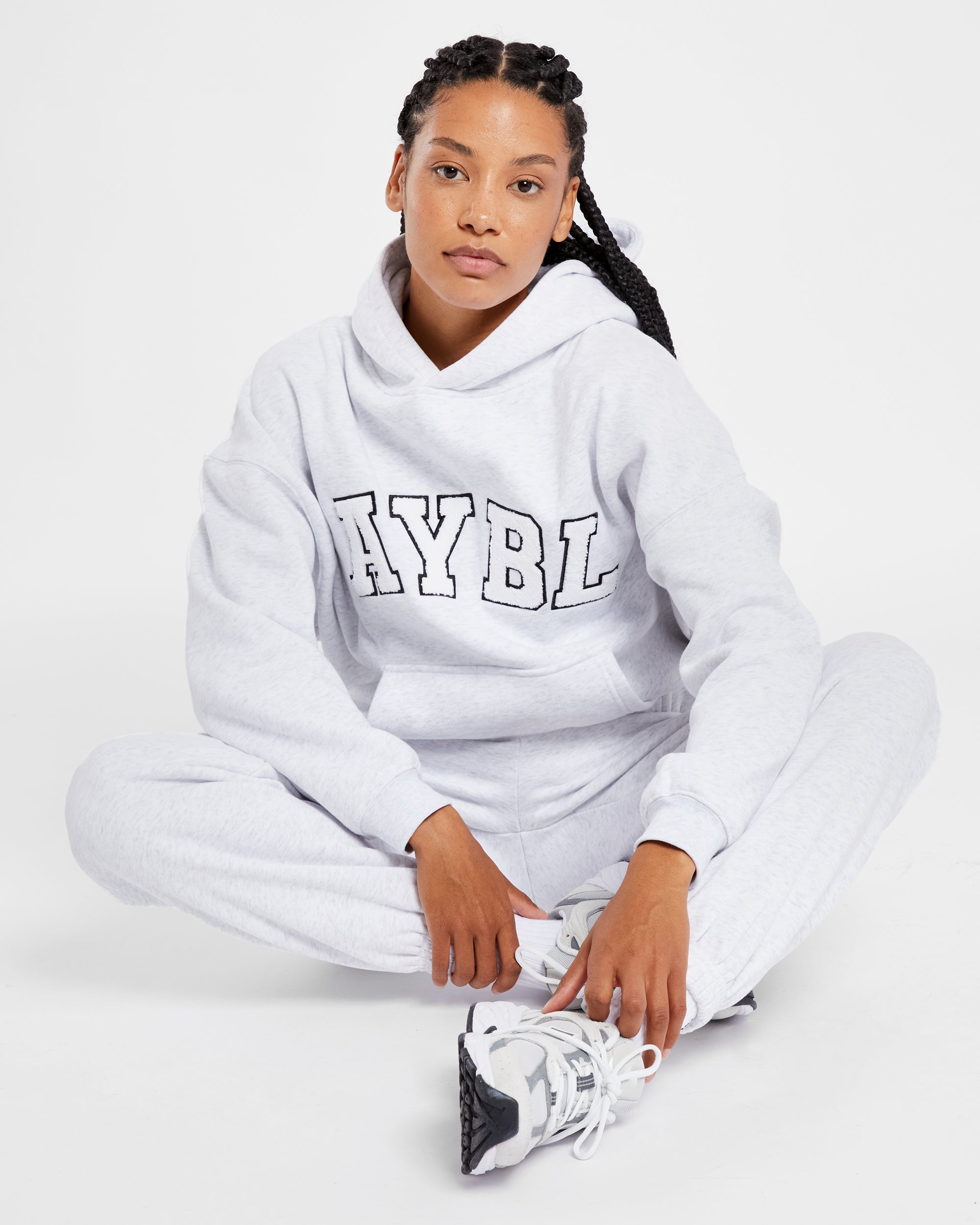 Varsity Oversized Hoodie - Heather Grau