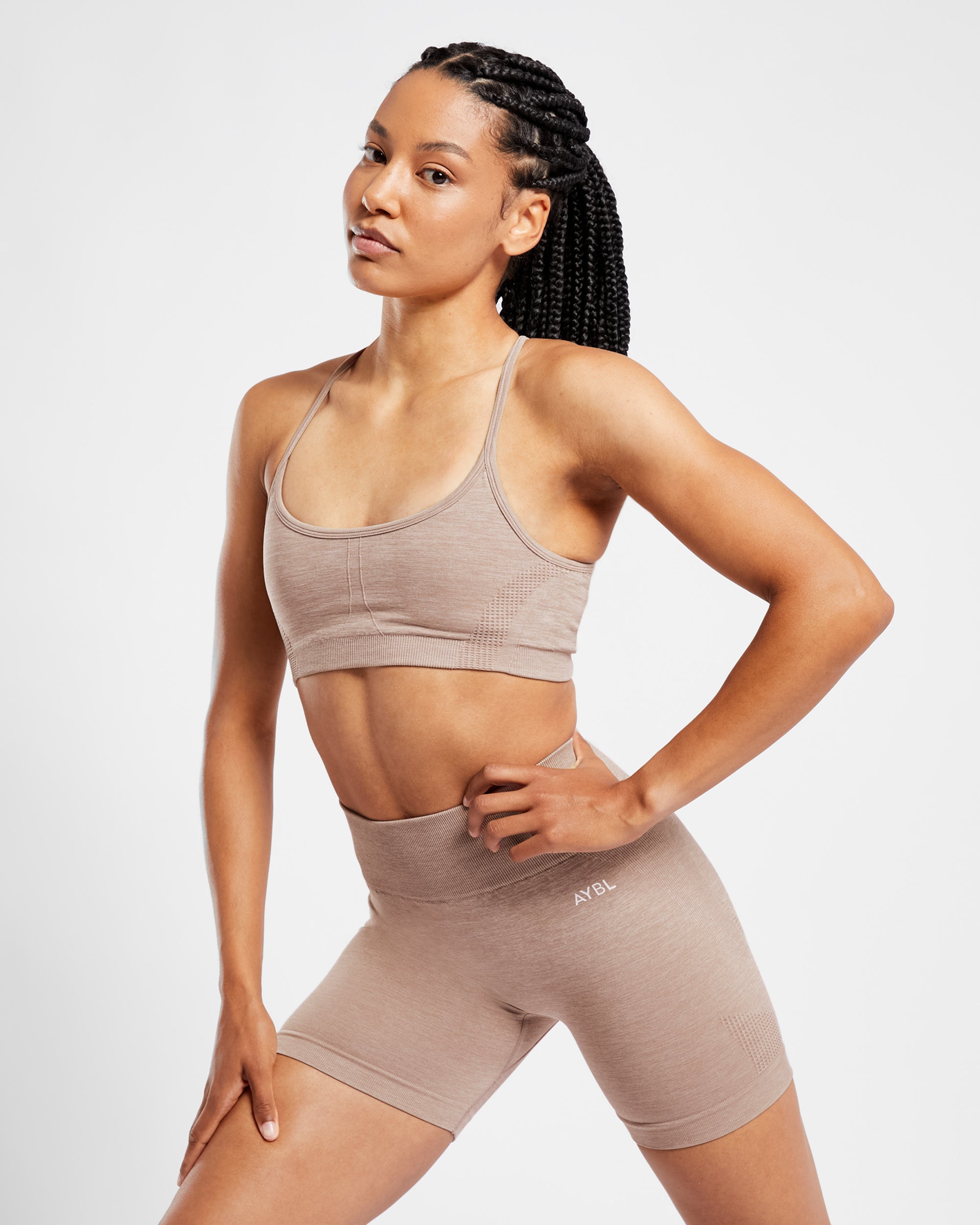 Revive Seamless Shorts - Warm Taupe Marl