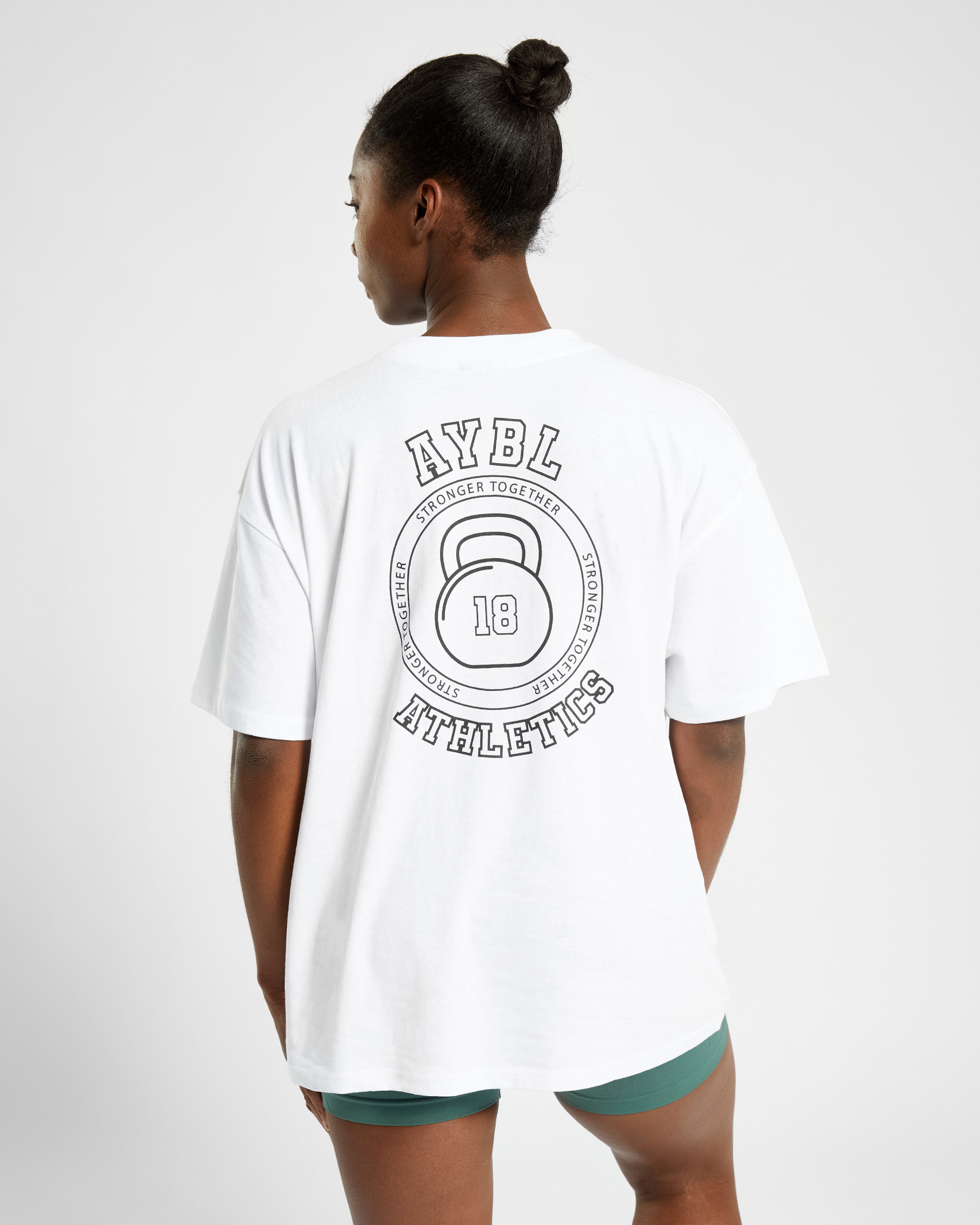 Athletics Kettlebell Oversized T Shirt - Weiß