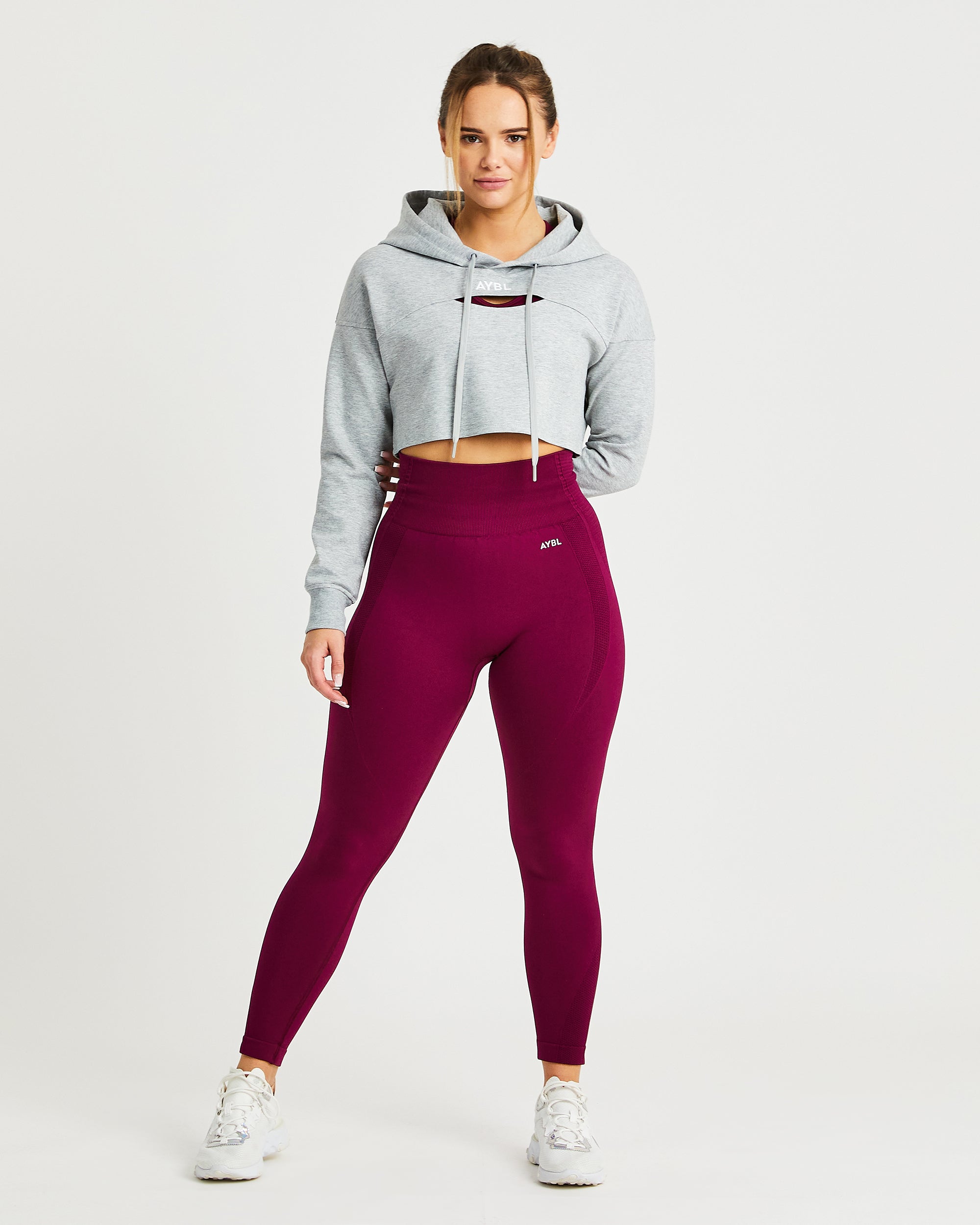 Everyday Cutout Crop Hoodie - Heather Grau