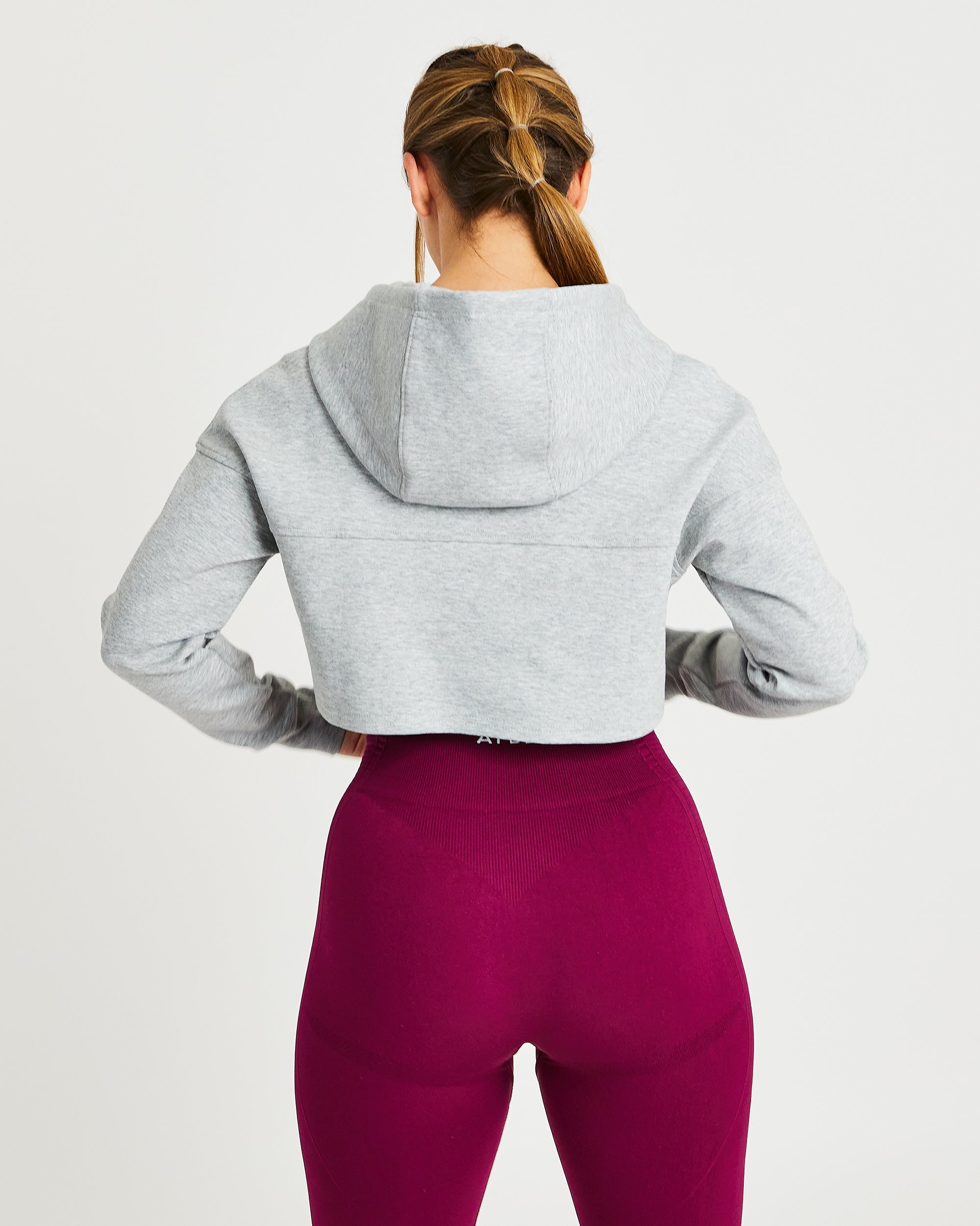 Everyday Cutout Crop Hoodie - Heather Grau