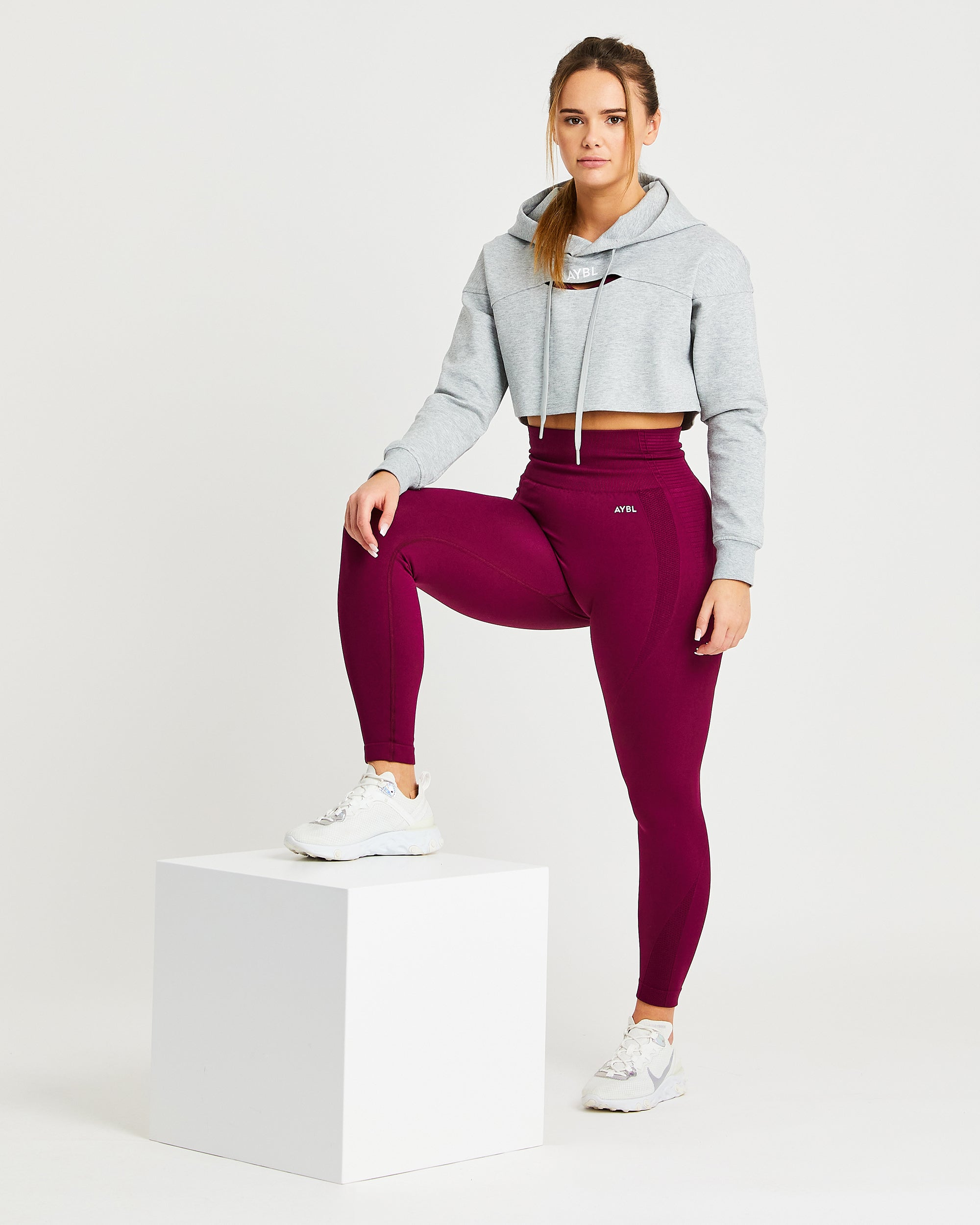 Everyday Cutout Crop Hoodie - Heather Grau