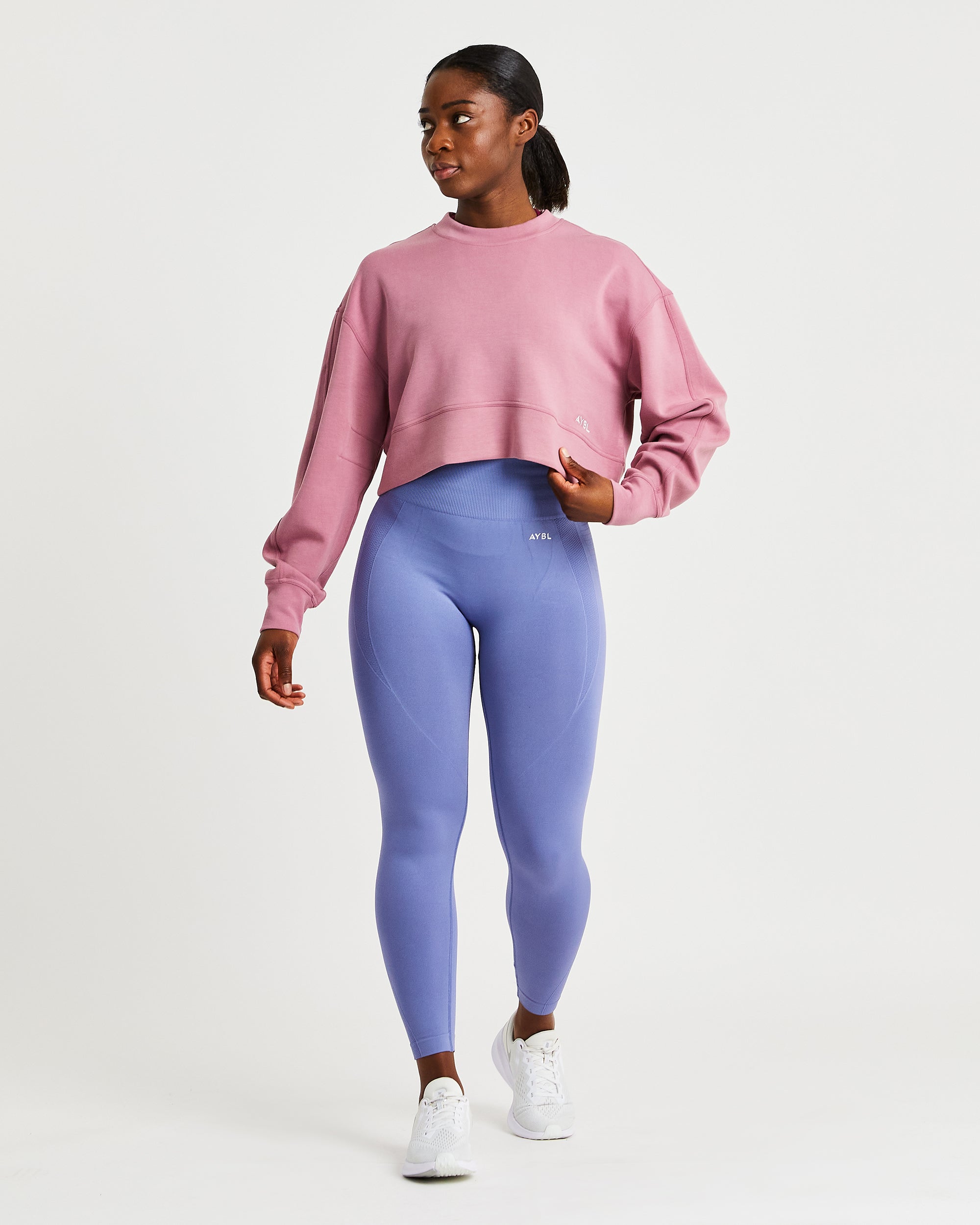 Oversized Crop Jumper - Rose Rosa