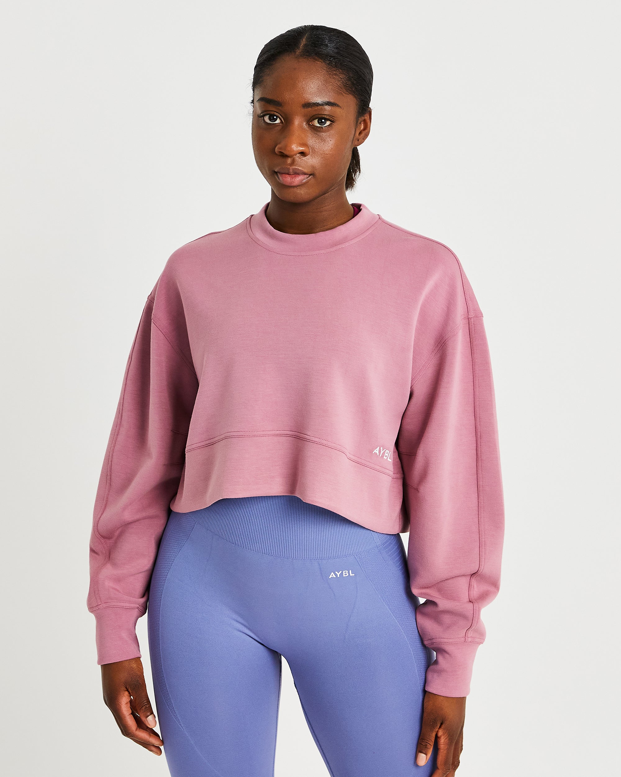 Oversized Crop Jumper - Rose Rosa