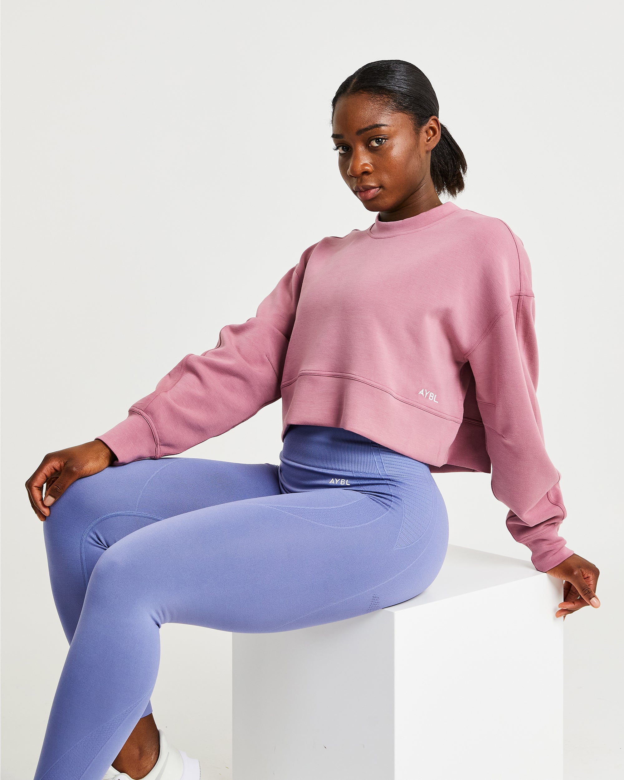 Oversized Crop Jumper - Rose Rosa