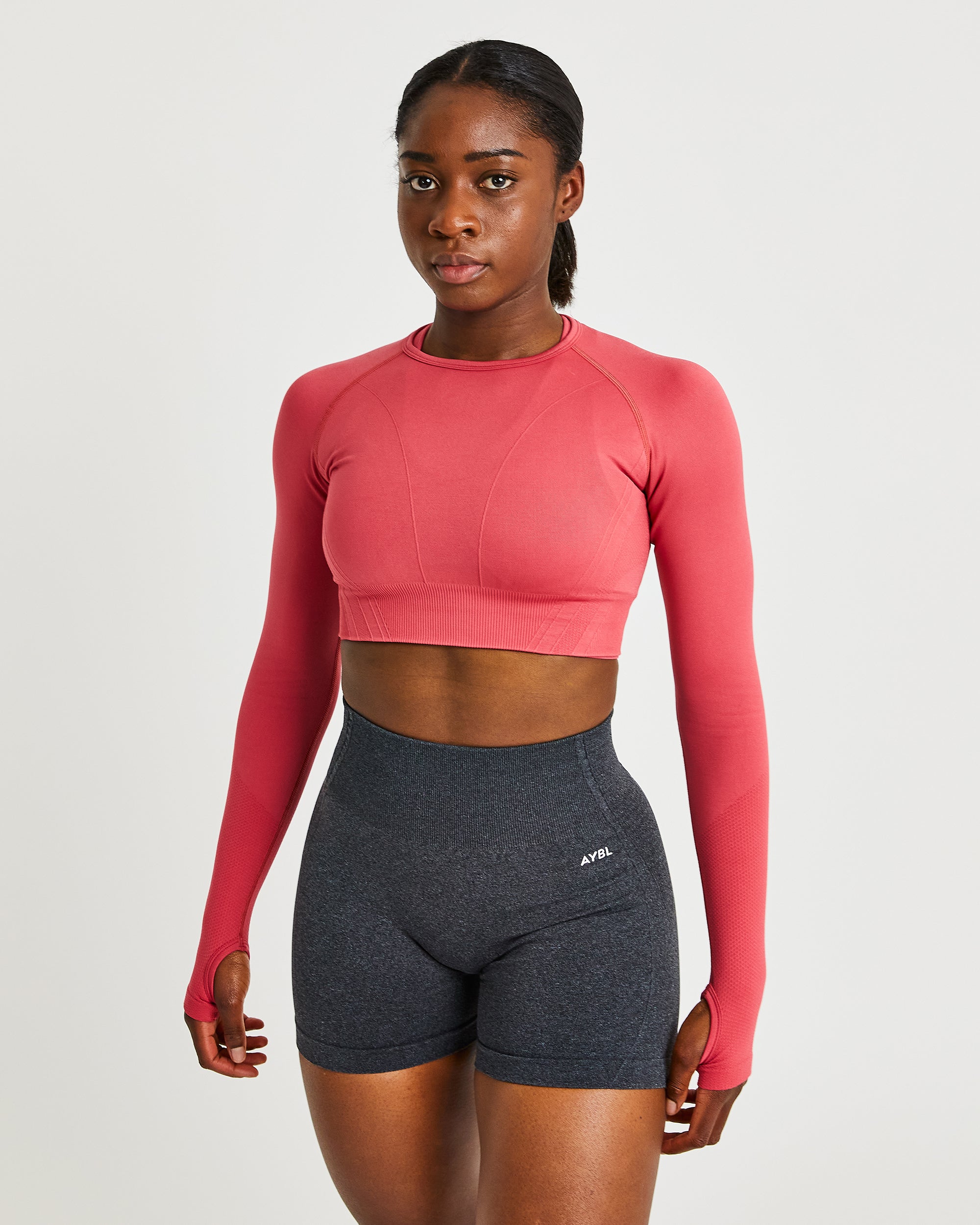 Balance V2 Seamless Long Sleeve Crop Top - Dusty Rose