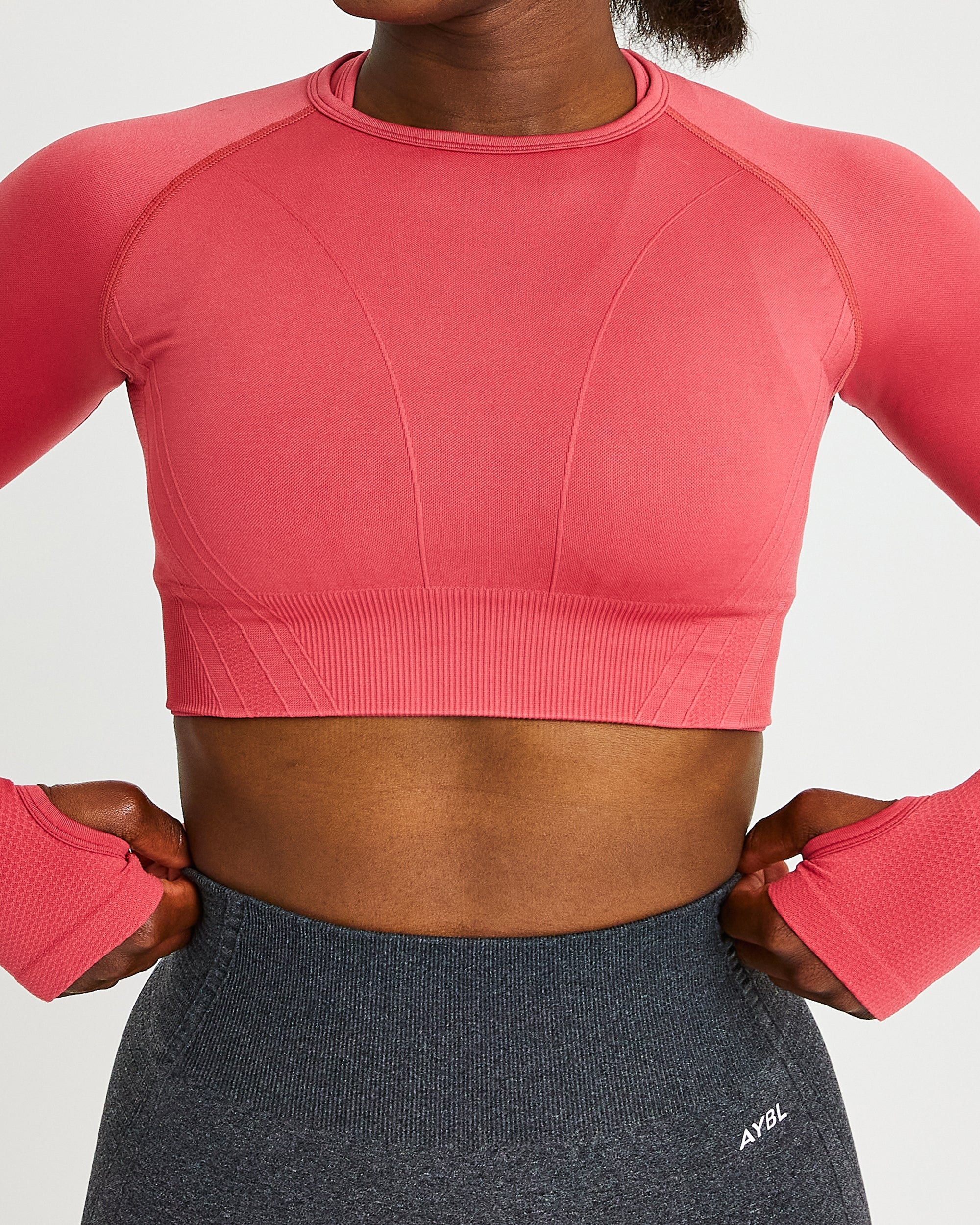 Balance V2 Seamless Long Sleeve Crop Top - Dusty Rose