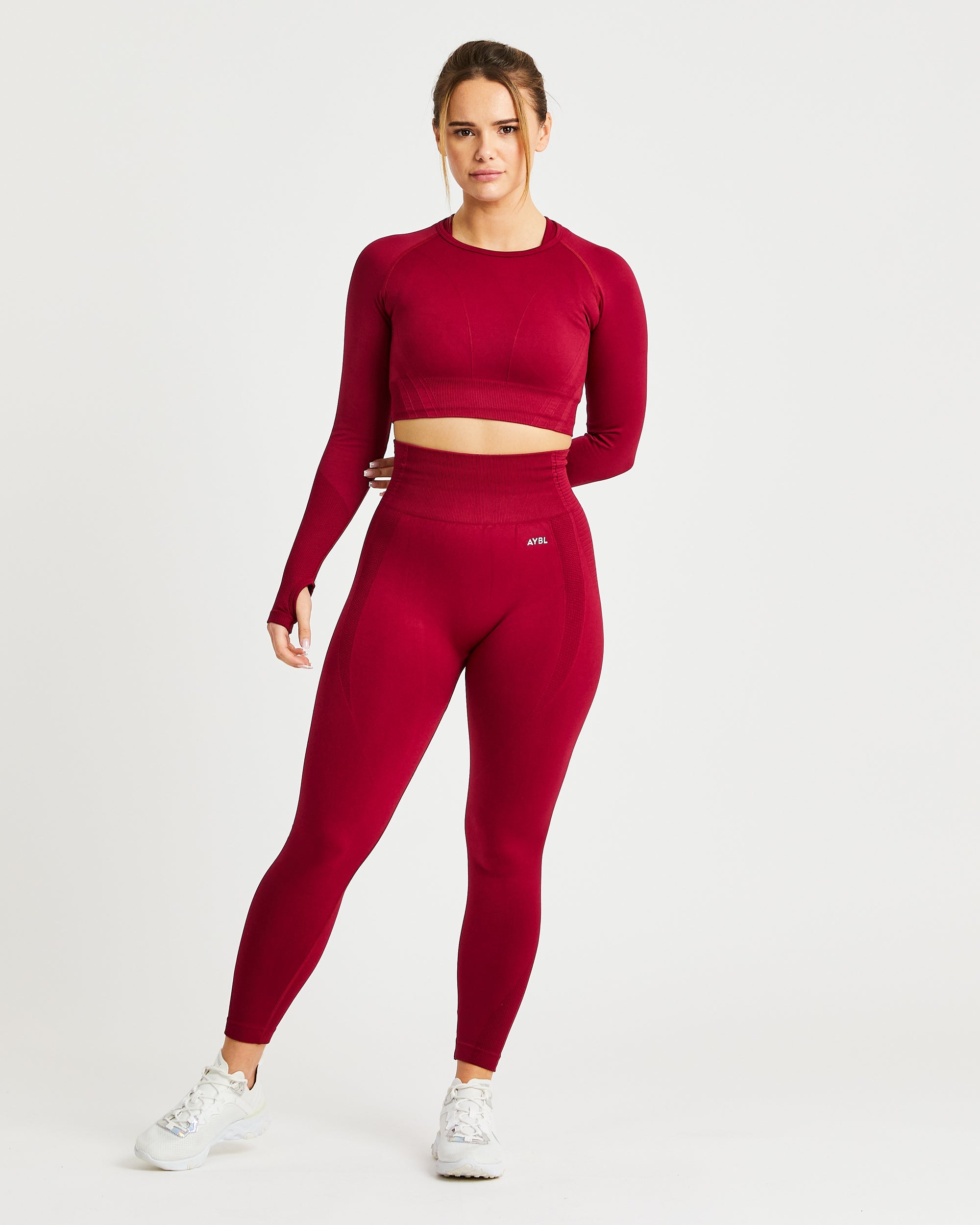 Balance V2 Seamless Long Sleeve Crop Top - Rumba Rot