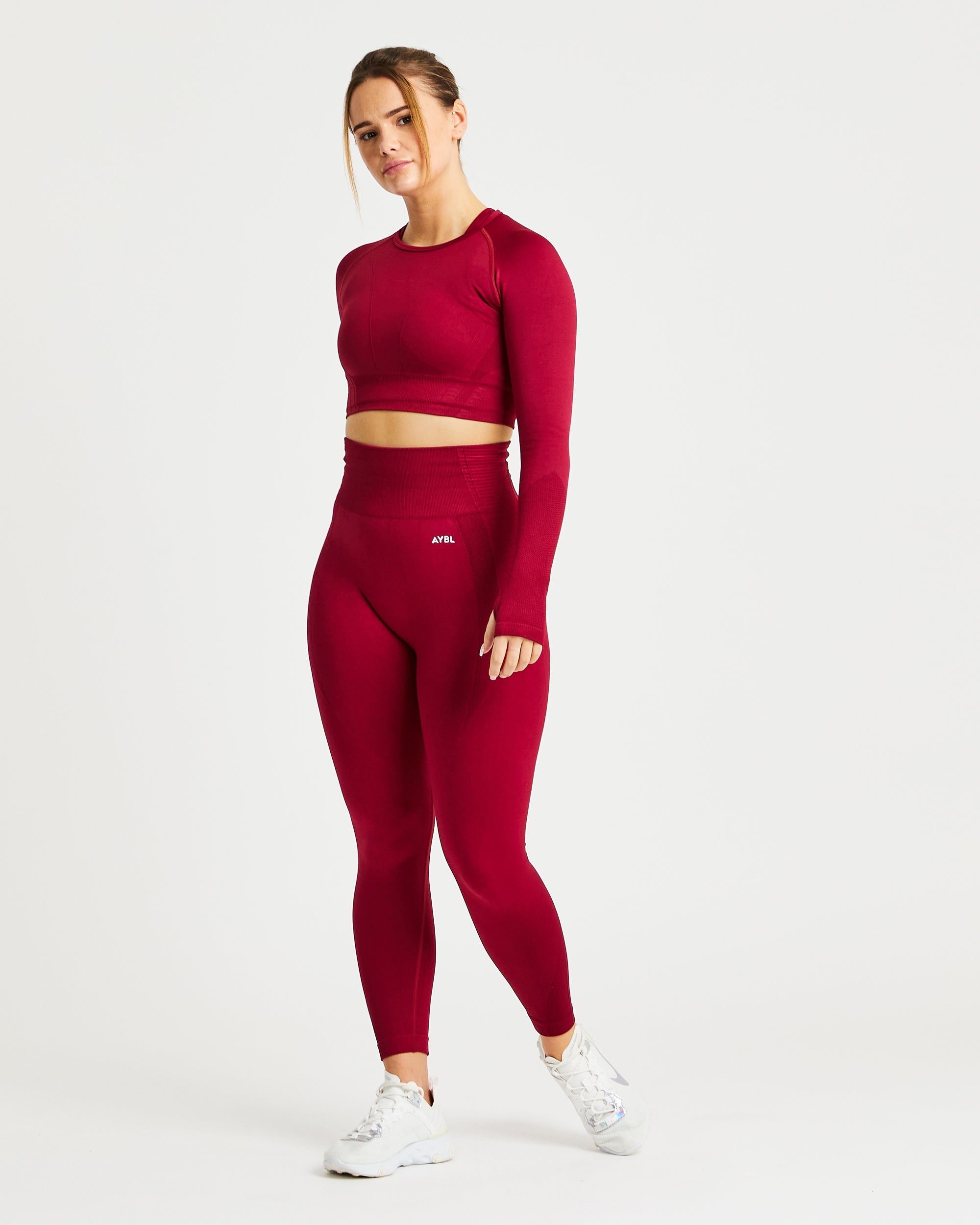 Balance V2 Seamless Long Sleeve Crop Top - Rumba Rot